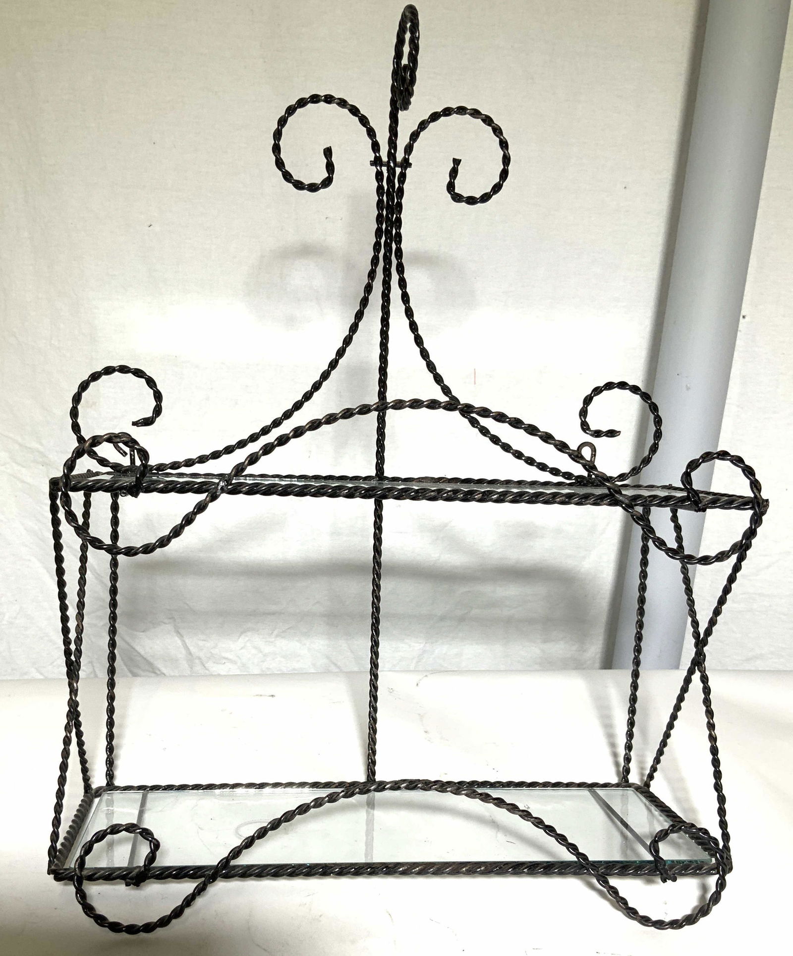 Twisted Black Toleware Metal Wire Wall Shelf (1 of 7)