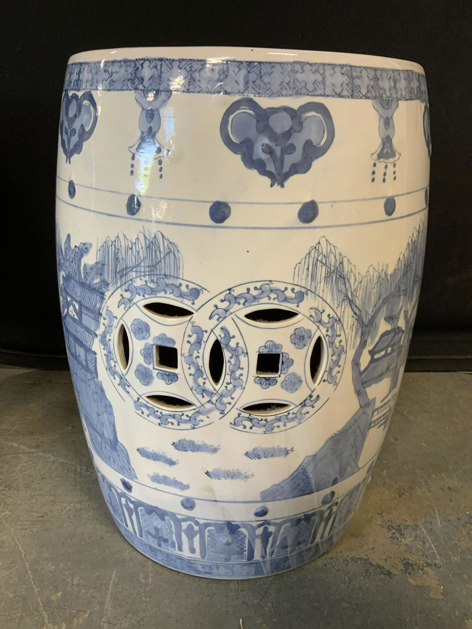 Hand Painted Asian Ceramic Garden Stool (1 of 6)