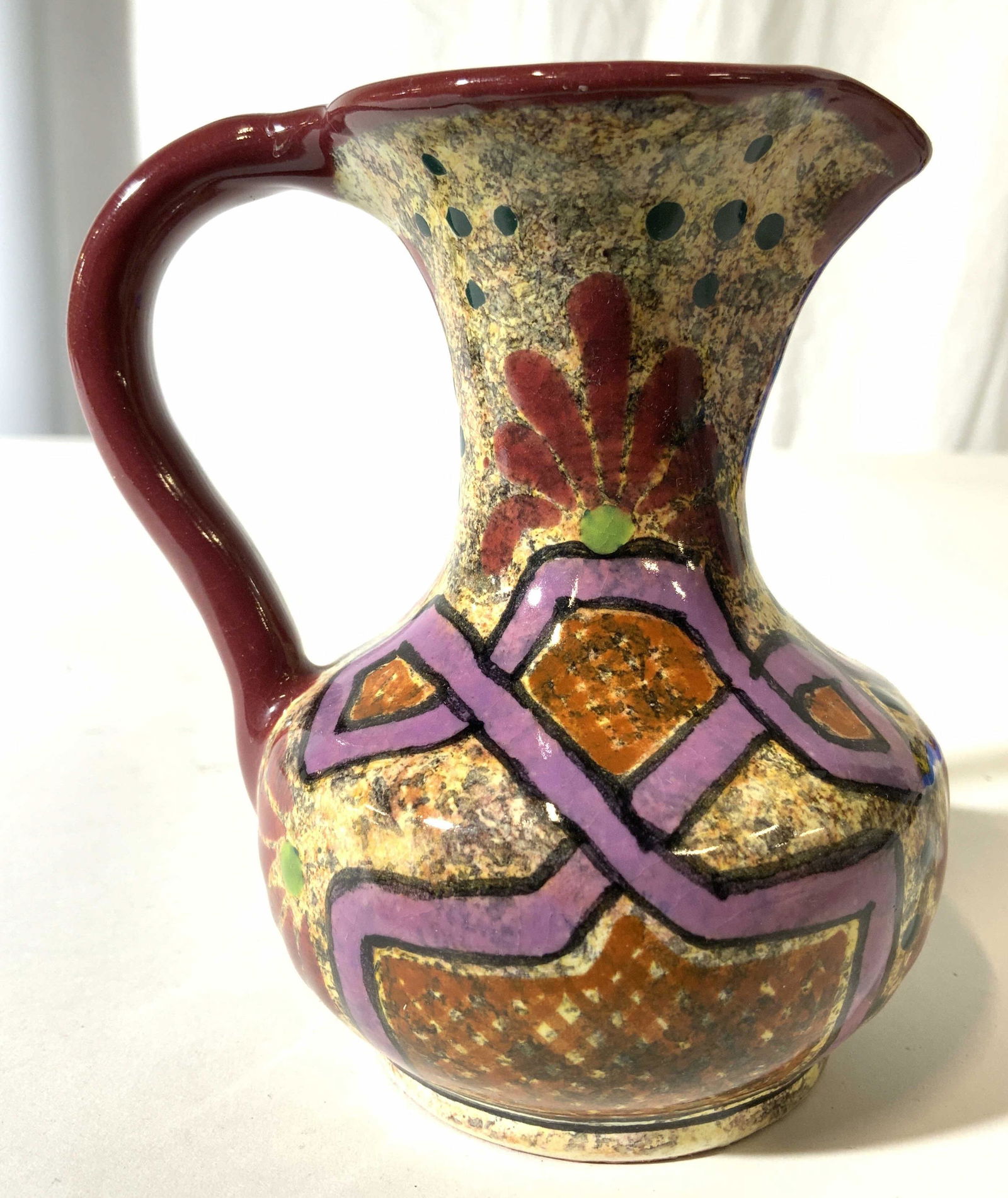 EARTHPEOPLE Hand Painted Ceramic Pitcher (1 of 8)