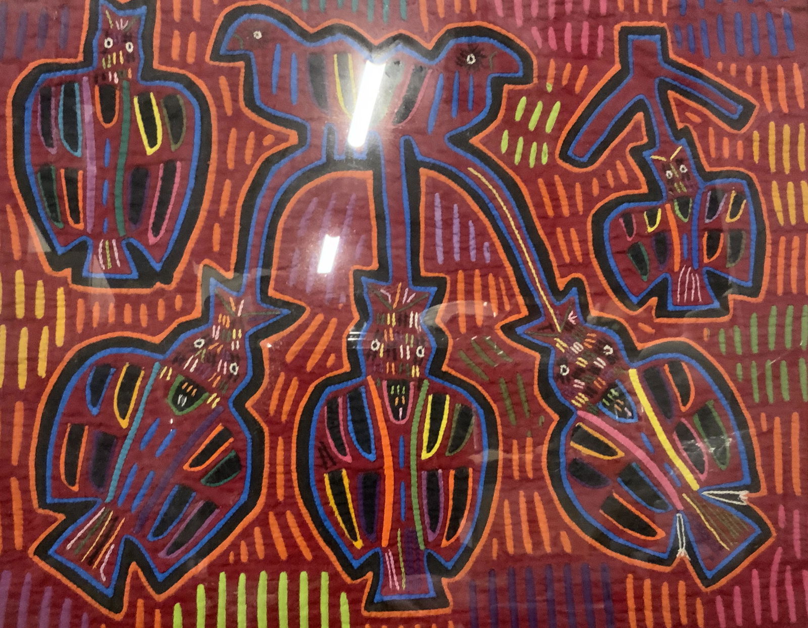 Pair Signed & Framed South American Textiles (1 of 9)