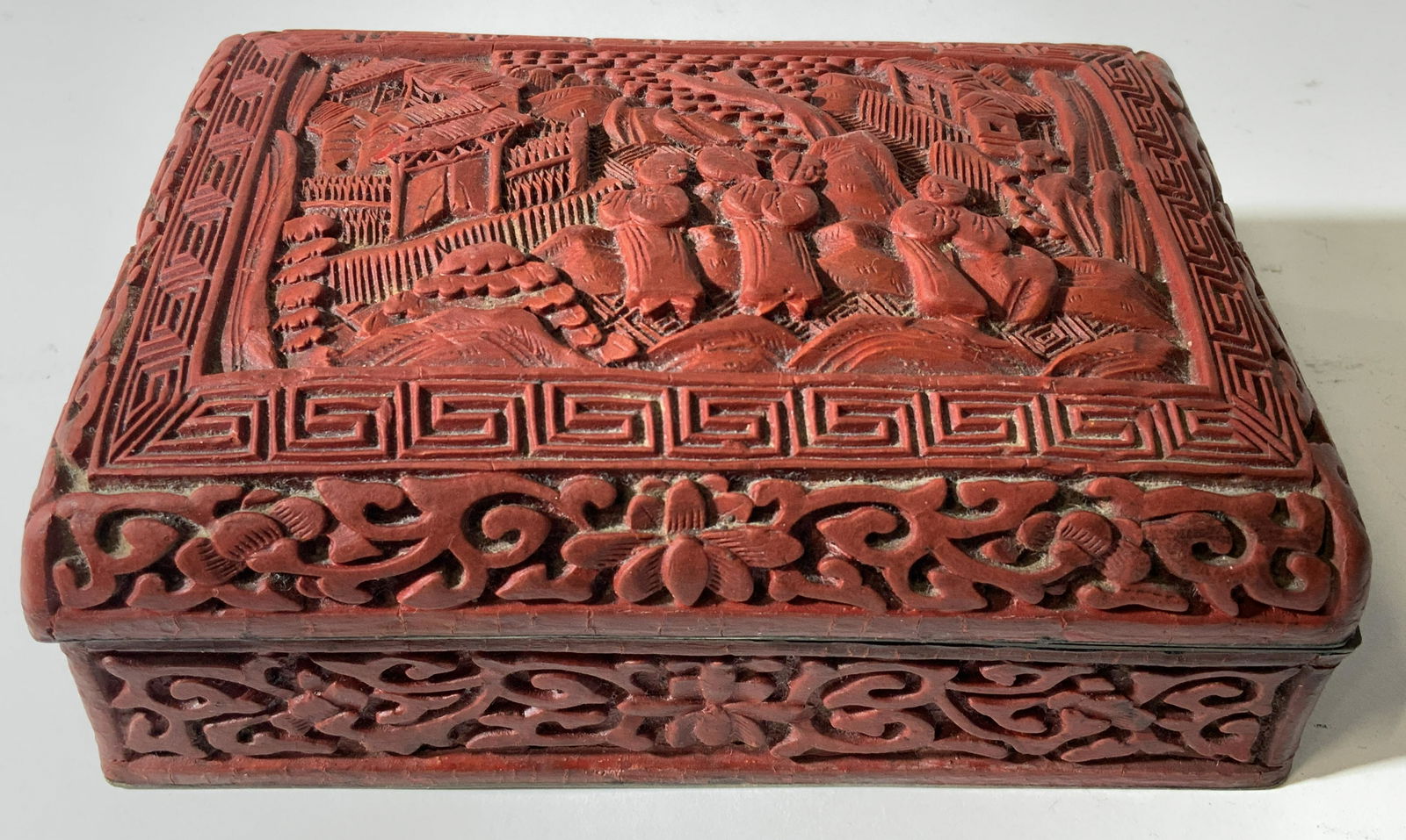 Vintage Asian Cinnabar Trinket Box W Lid (1 of 8)