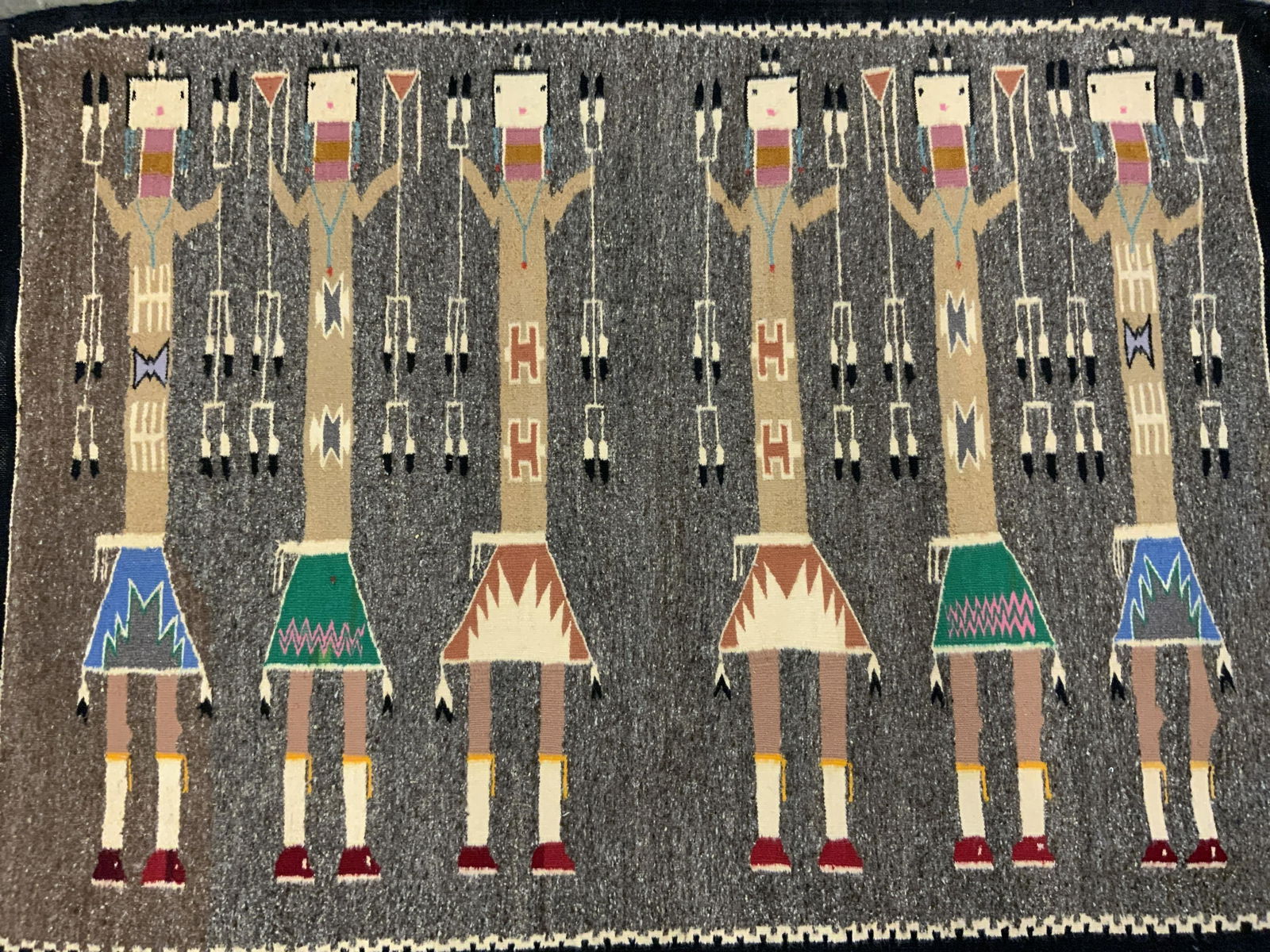 Handmade Wool Native American Motif Carpet (1 of 6)