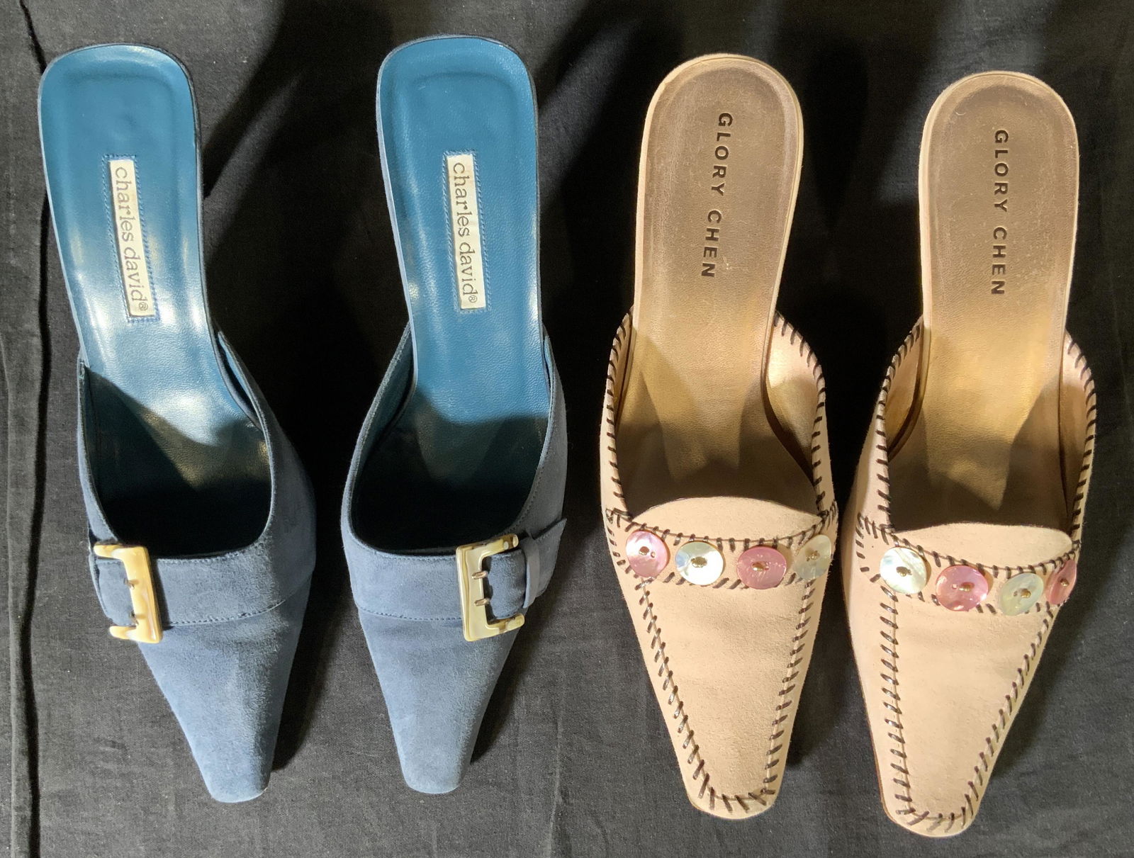 Lot 2 Suede Heeled Mules (1 of 6)