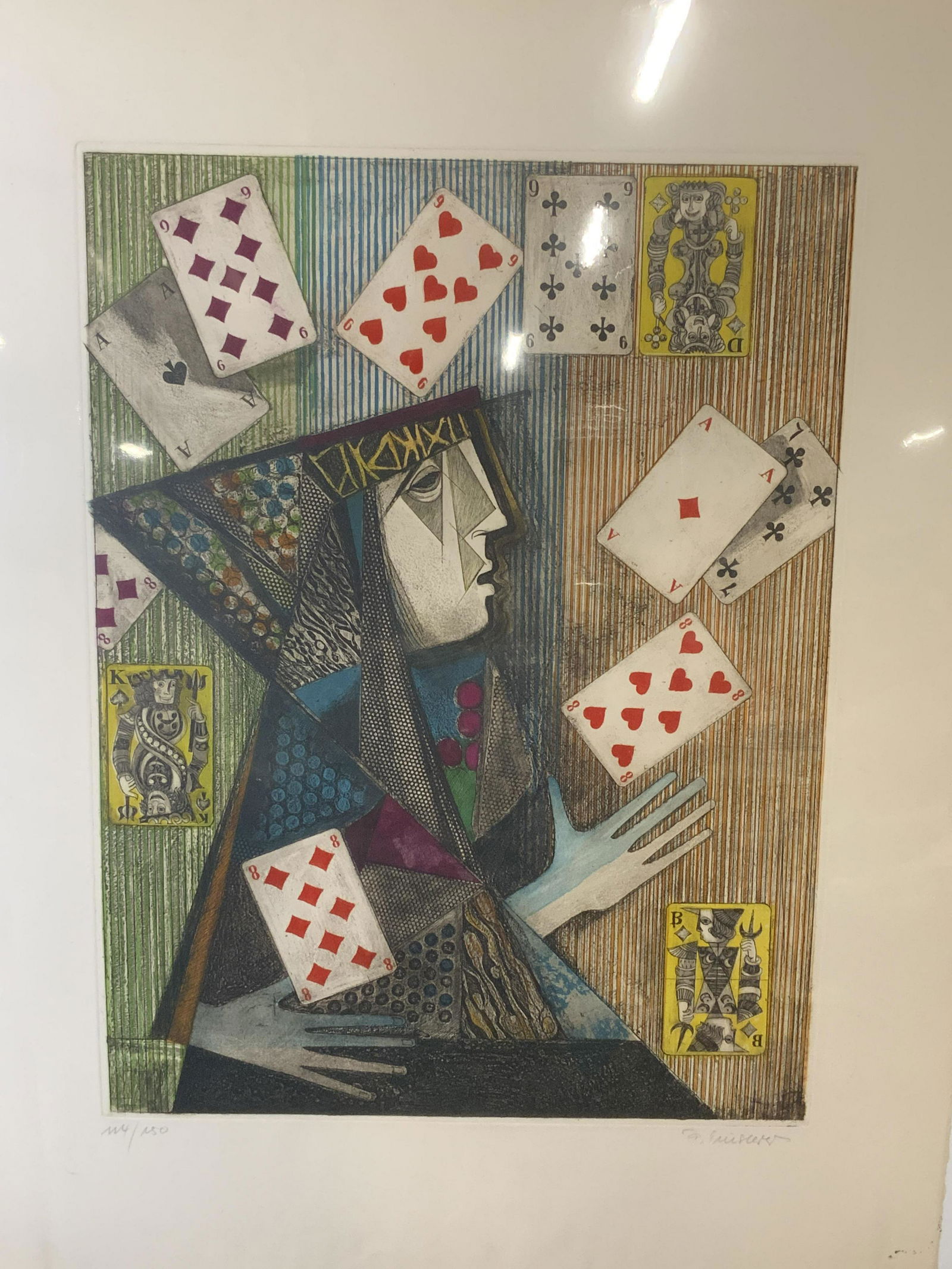 Signed Ltd Ed Lithograph Playing Card Abstract Art (1 of 11)