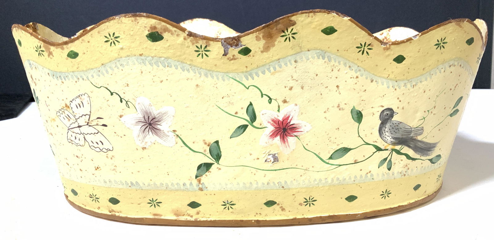 Vintage Handpainted Toleware Canister/ Cachepot (1 of 6)