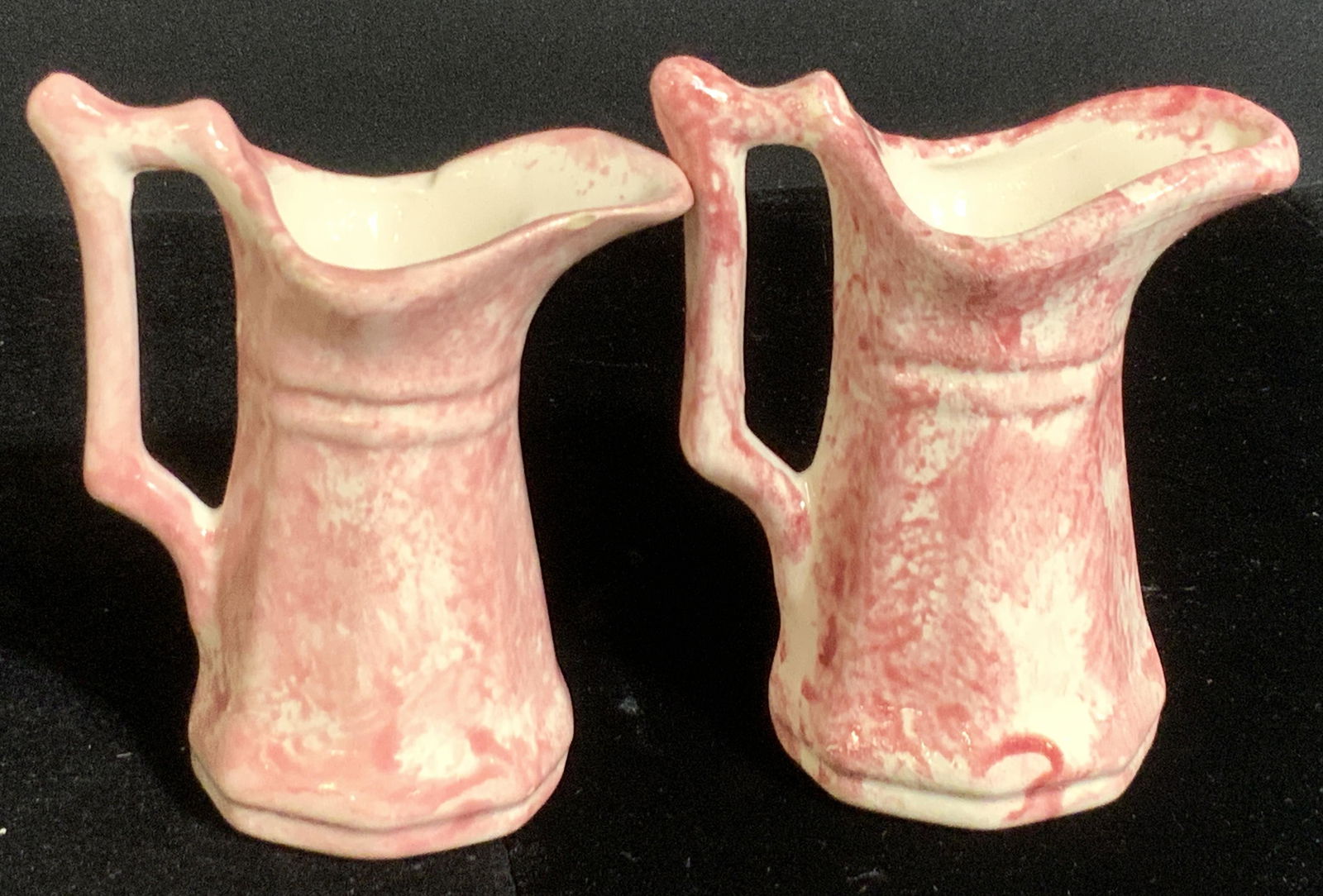 Pair Handmade Vintage Glazed Ceramic Creamers (1 of 8)
