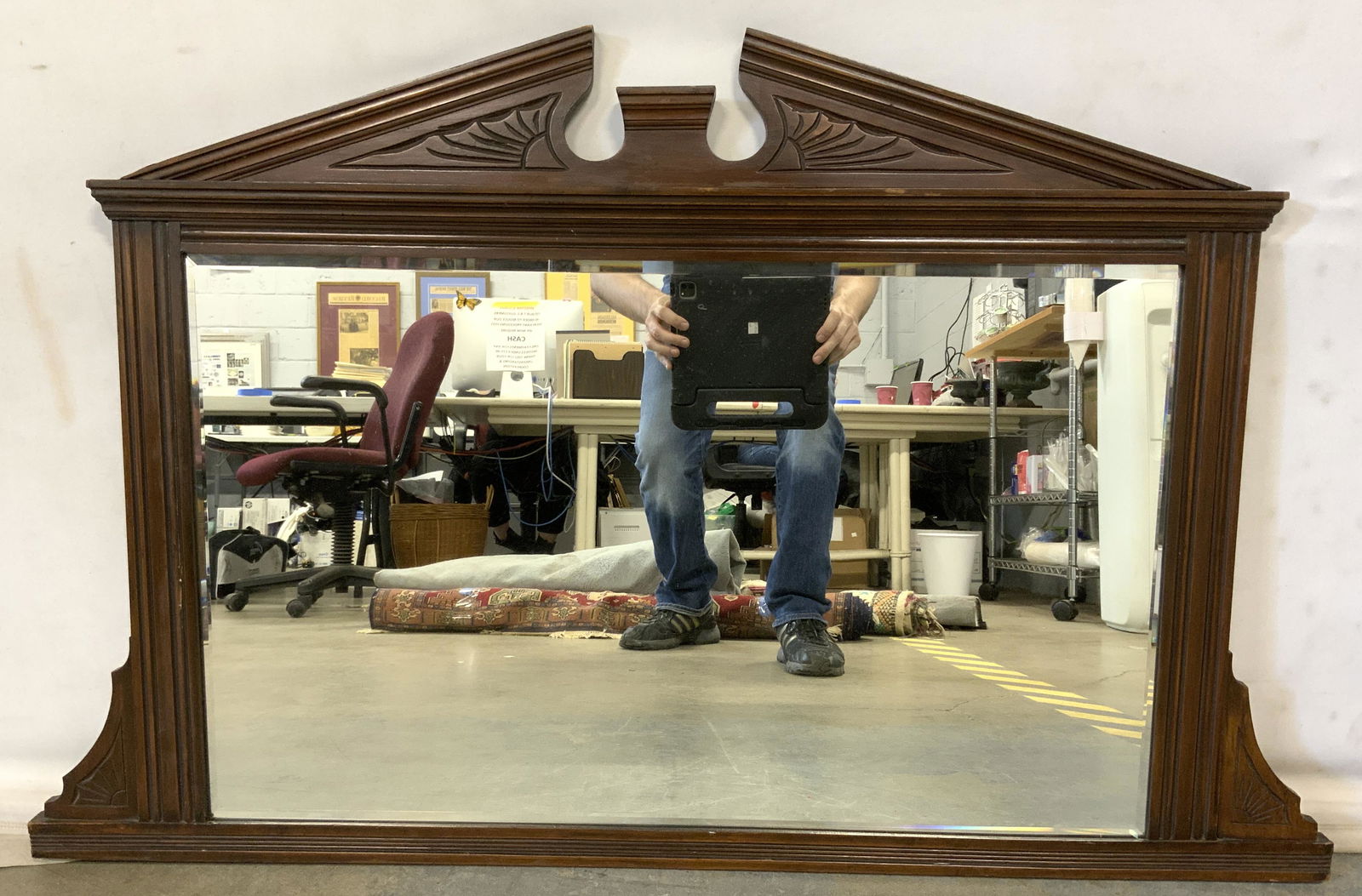 Vintage Wooden Wall Mirror (1 of 5)