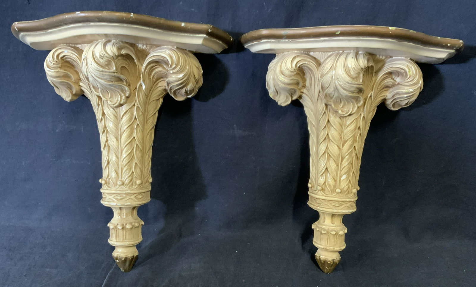 Pair Vintage Ceramic Wall Brackets (1 of 6)