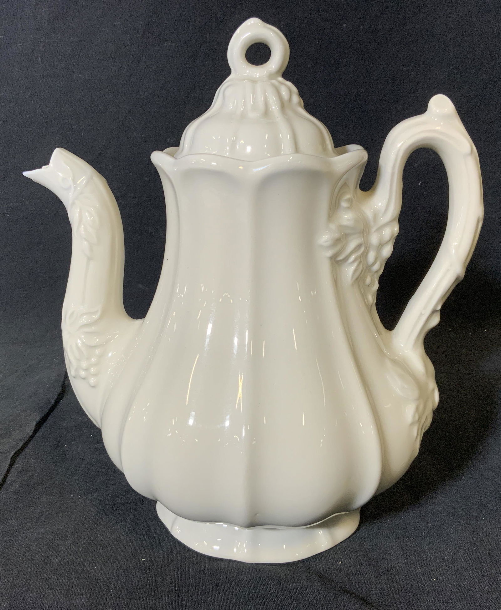 White Ironstone Coffee Pot (1 of 8)