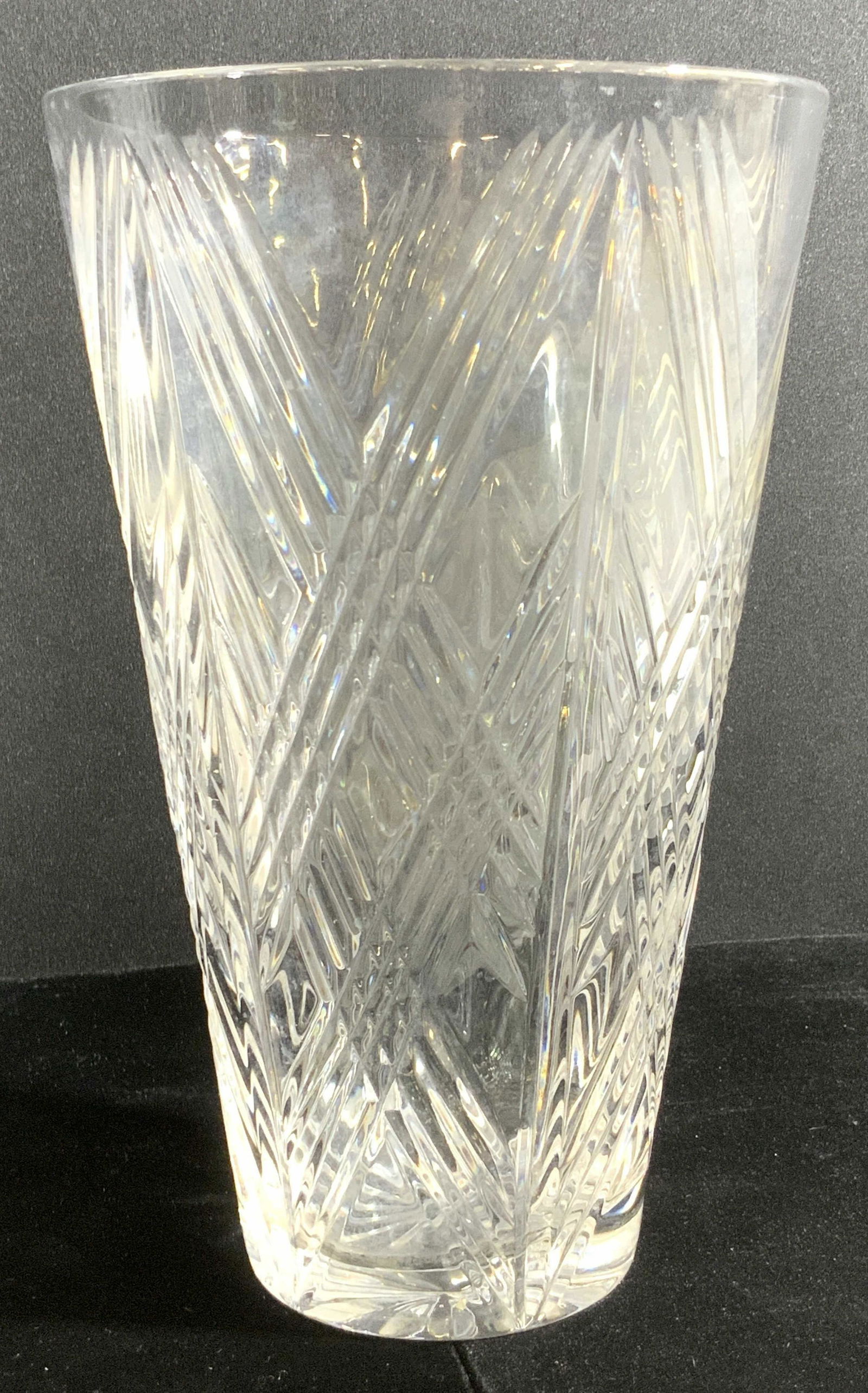 Cut Art Glass Tabletop Vase (1 of 7)