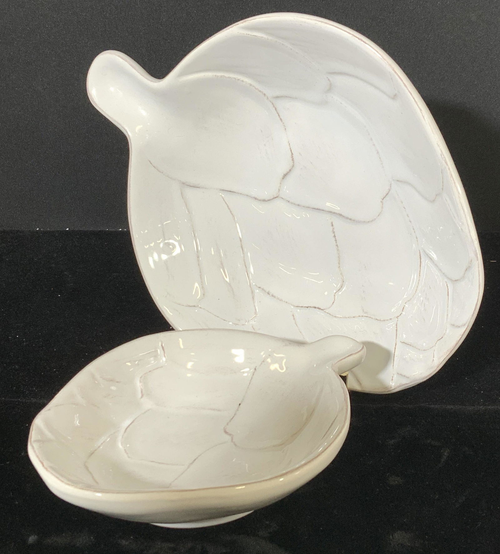 Artichoke Form Pair Ceramic Bowls by Canvas (1 of 4)