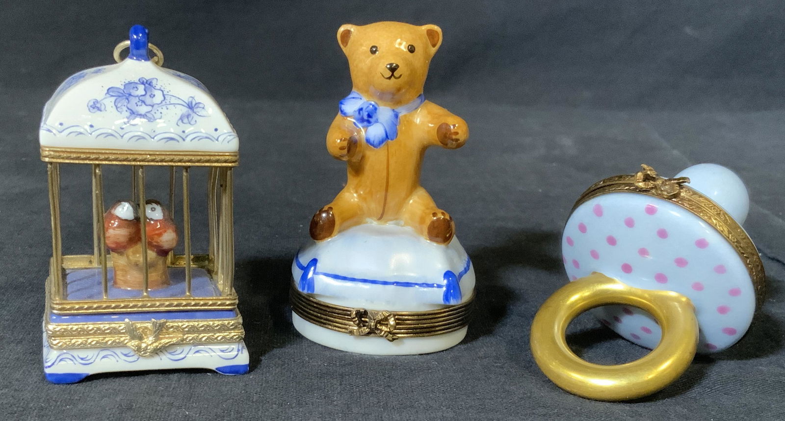 Group Lot 3 Limoges Porcelain Trinket Boxes (1 of 7)