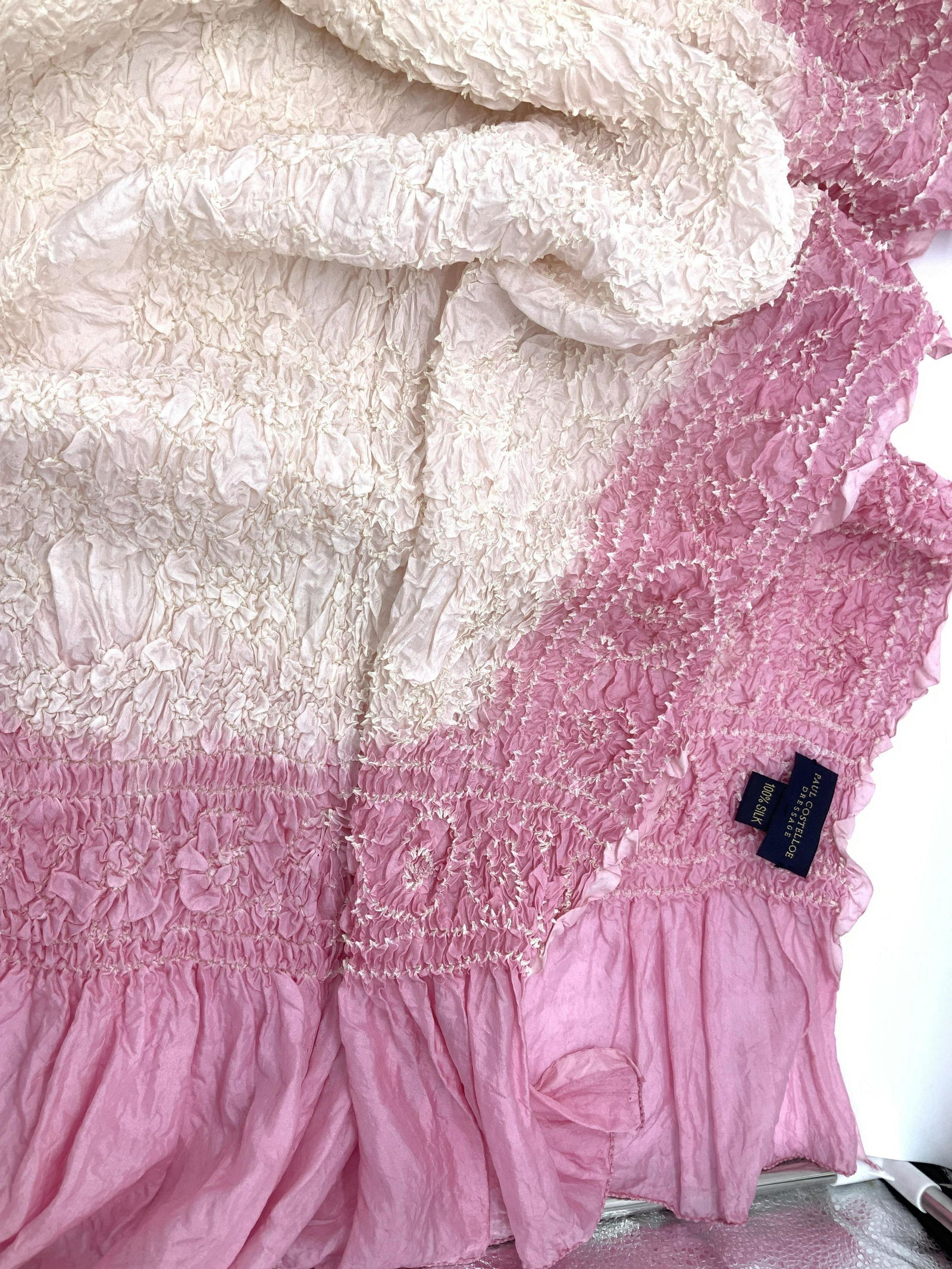 Signed Pink Silk Paul COSTELLOE Shawl (1 of 8)