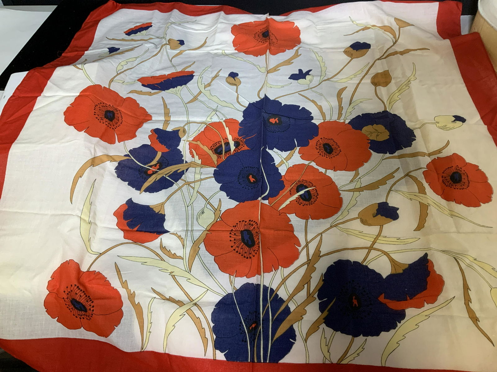 Signed J.S. Germain Cotton Scarf, Italy (1 of 6)