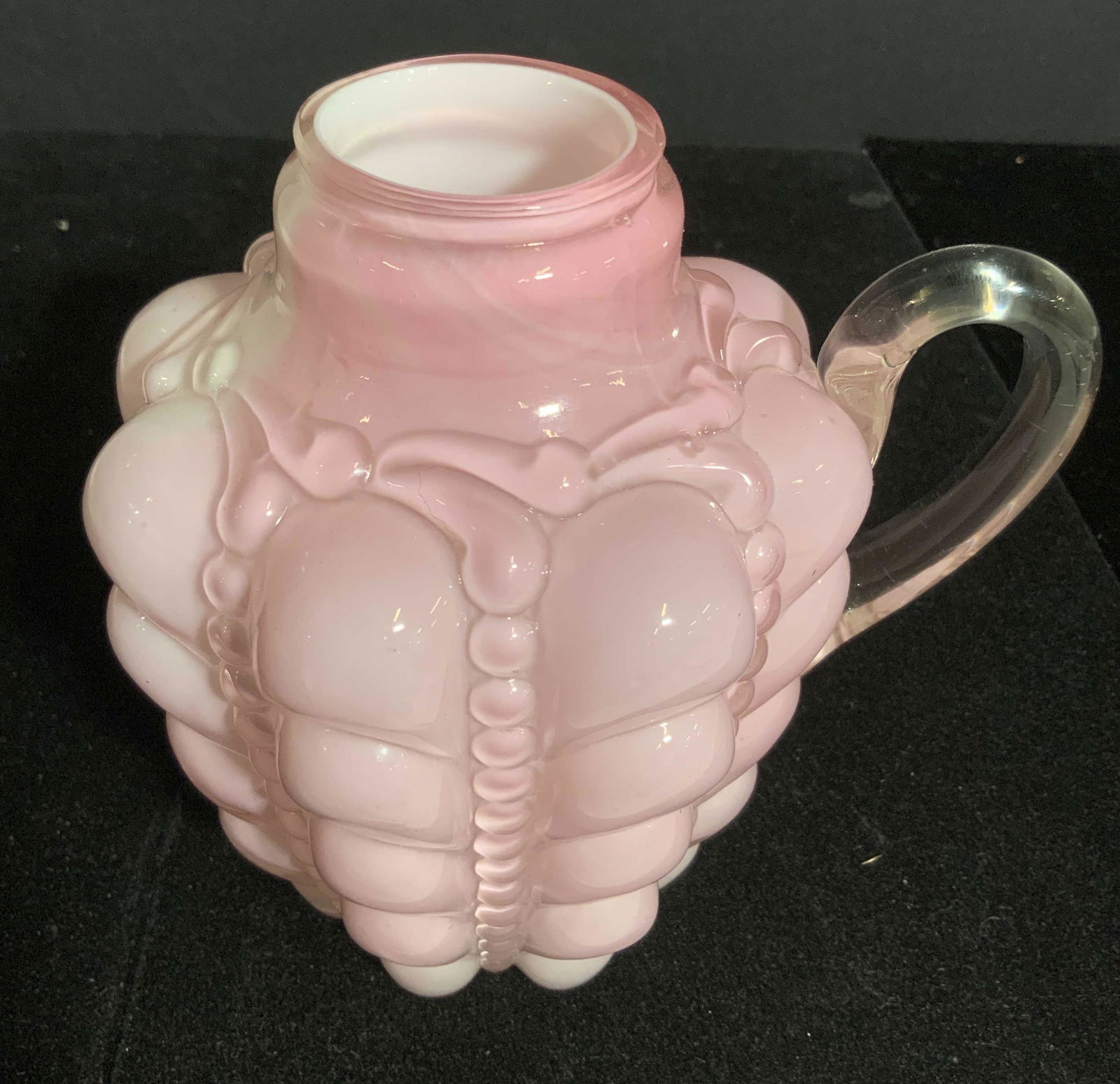 Handmade Pink Art Glass Handled Vessel (1 of 7)