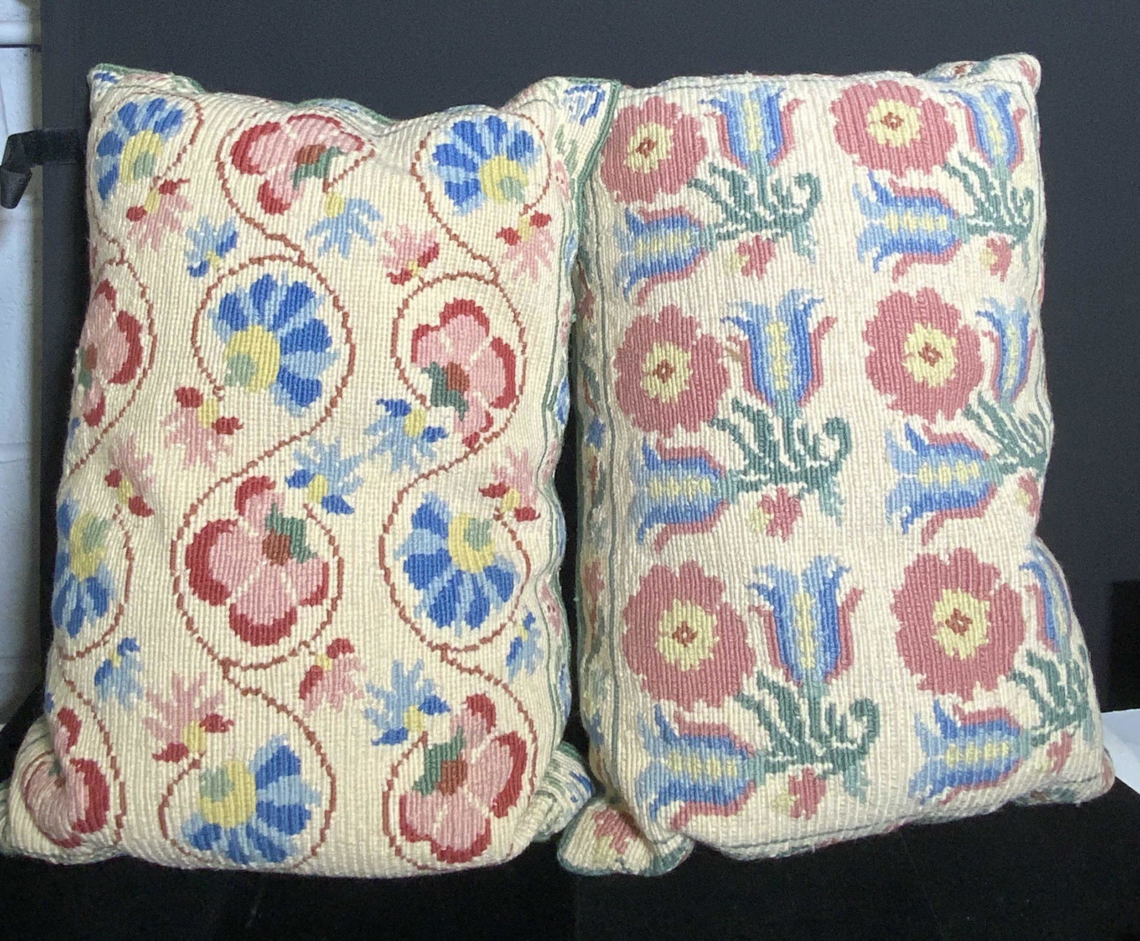 Near Pair Vintage Needlepoint Toss Pillows (1 of 9)