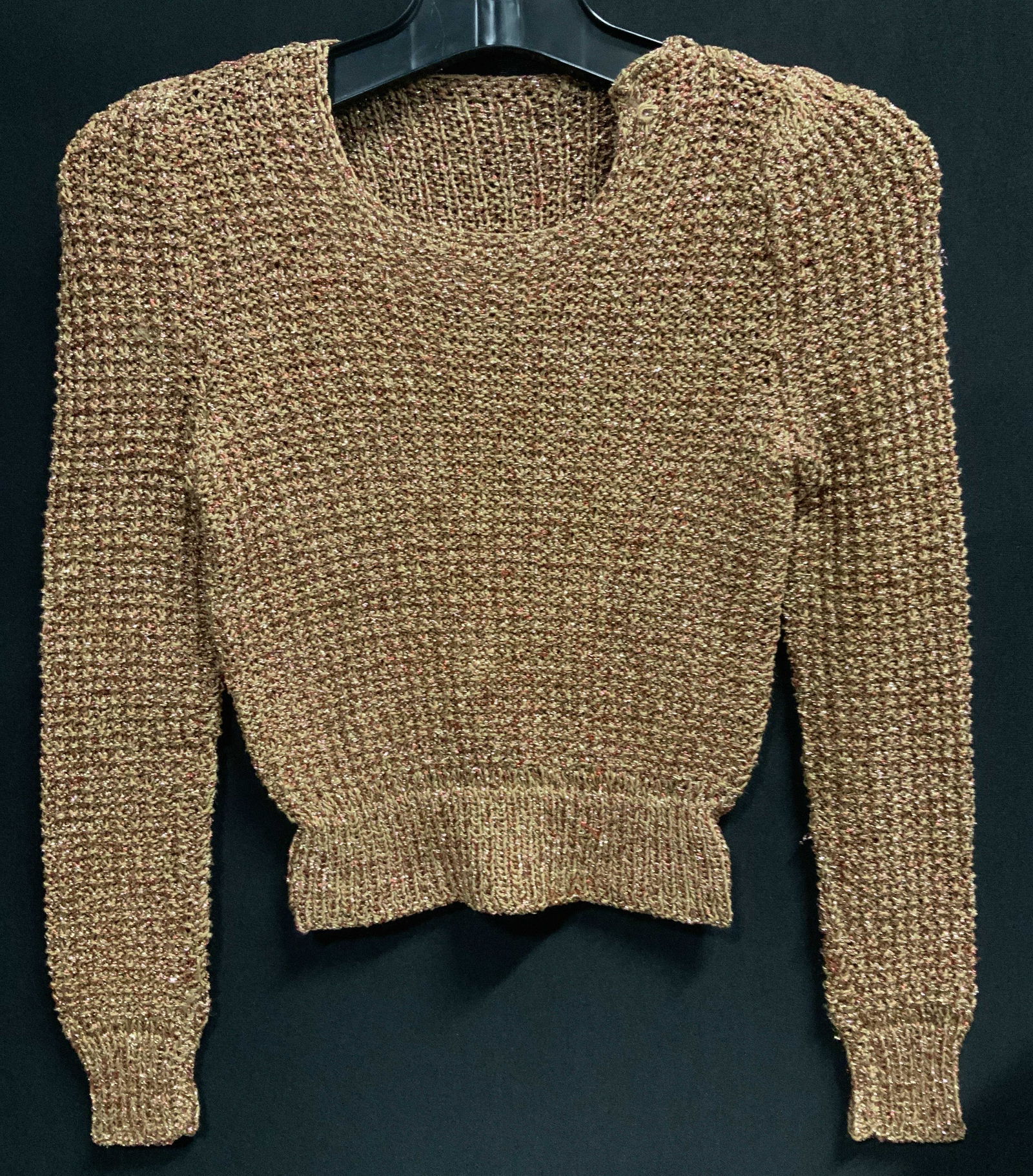 Vintage Knitted Metallic Crop Sweater