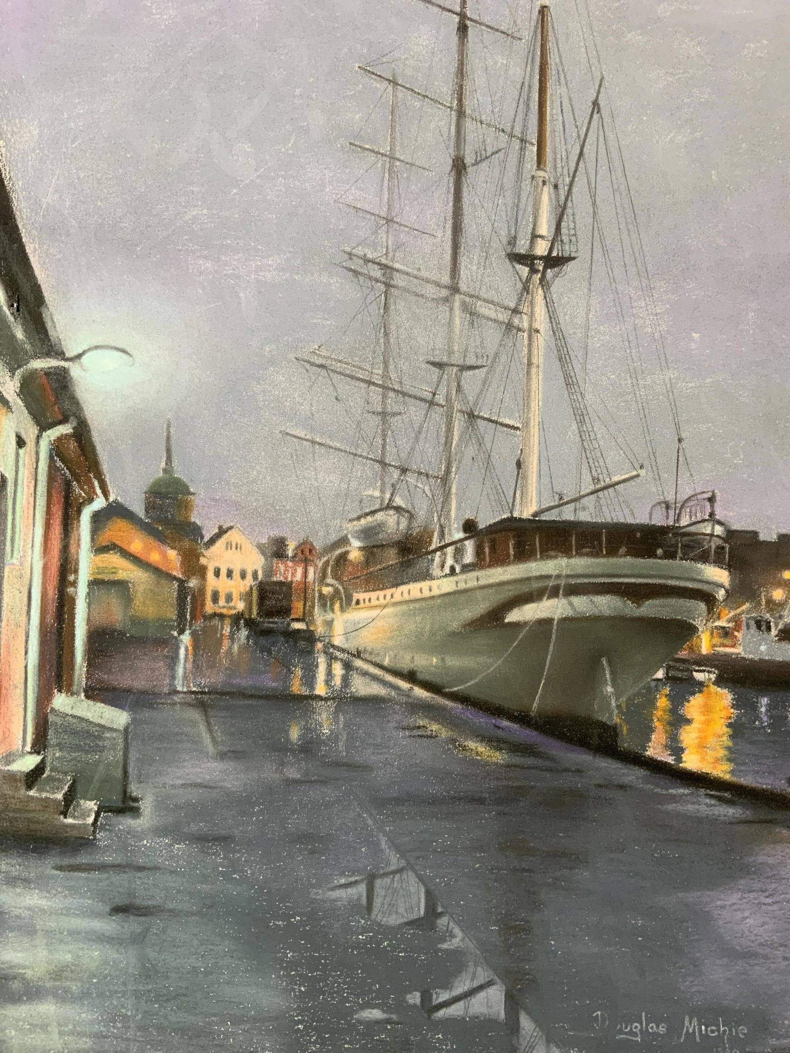 DOUGLASS MICHIE Signed Pastel Drawing 1990 (1 of 9)