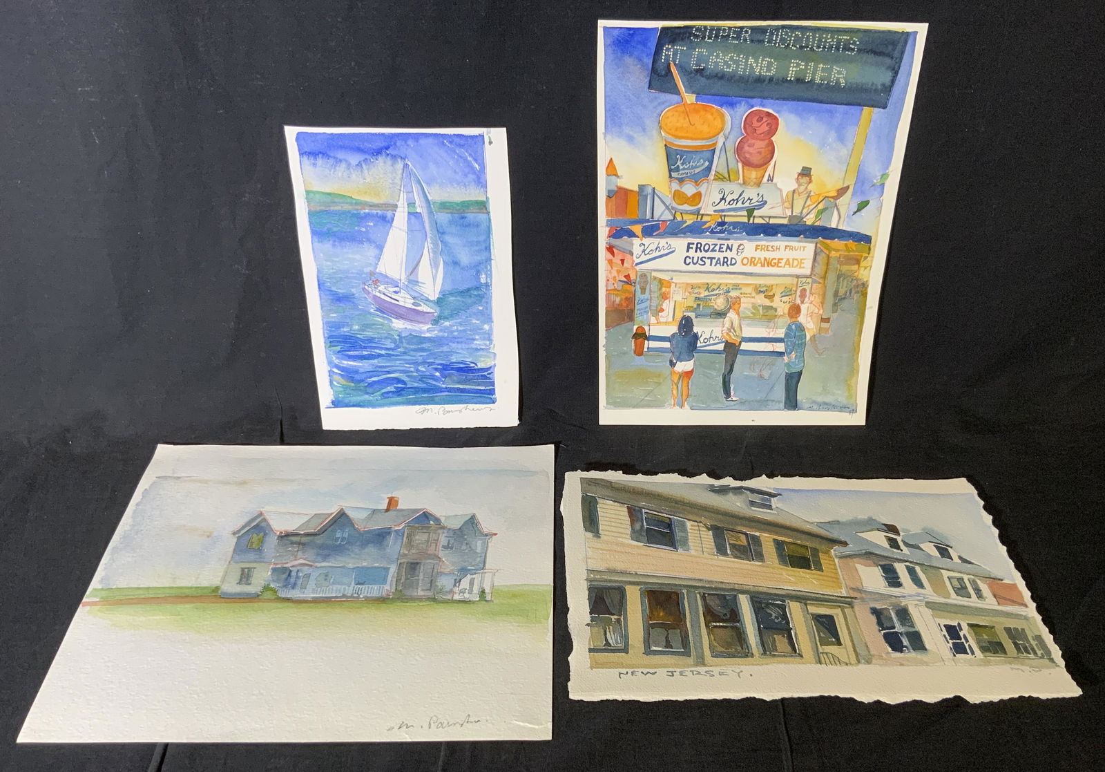 Lot 4 M PARASKAVAS Signed Watercolor Paintings (1 of 8)