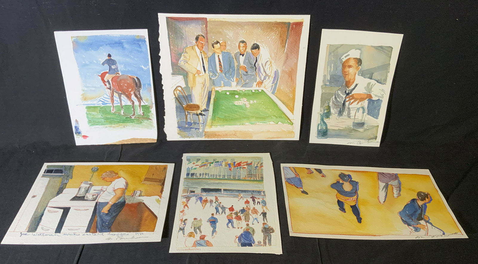 Lot 6 M PARASKAVAS Signed Watercolor Paintings (1 of 9)