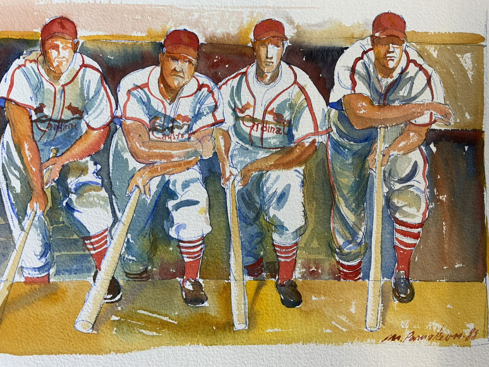 Lot 7 M PARASKAVAS Signed Watercolor Paintings (1 of 6)