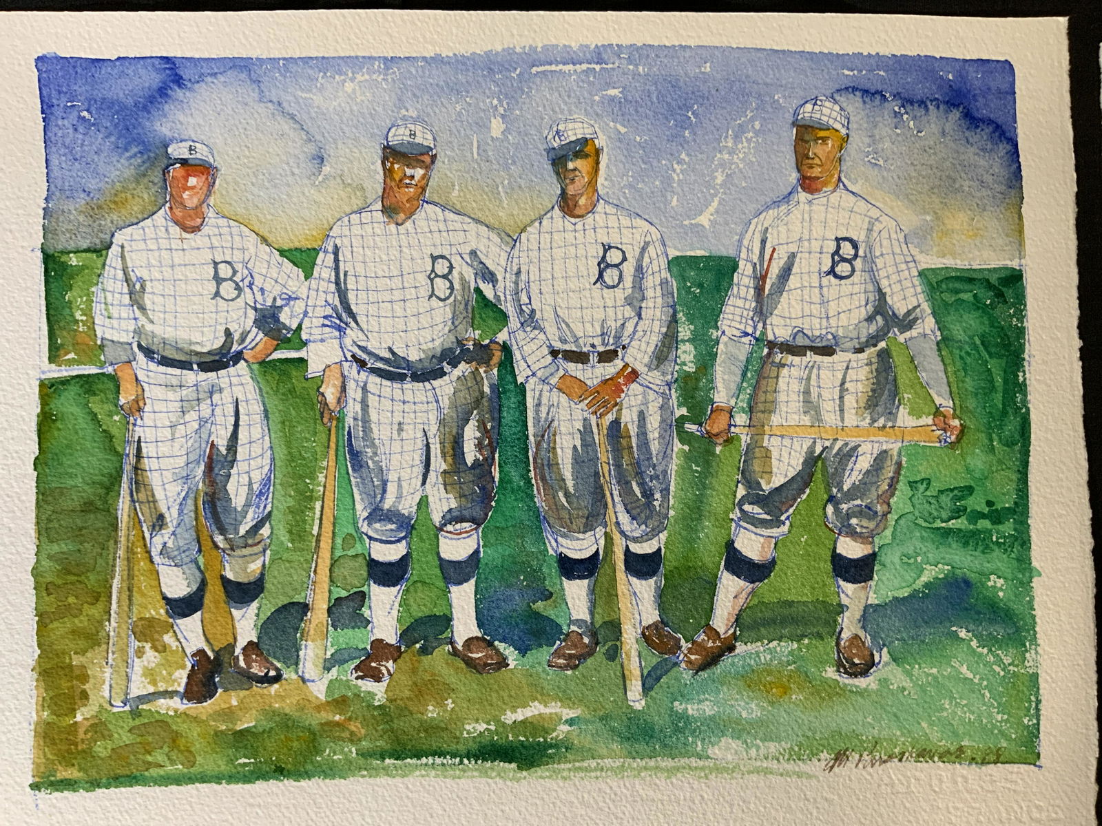 Lot 7 M PARASKAVAS Signed Watercolor Paintings (1 of 6)