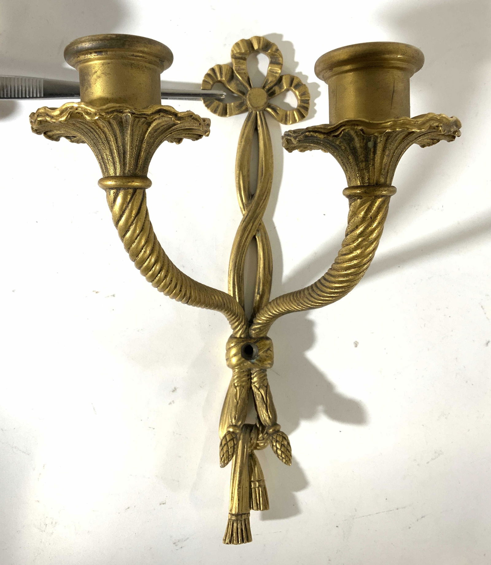 Vintage 2 Arm Brass Wall Sconce (1 of 8)