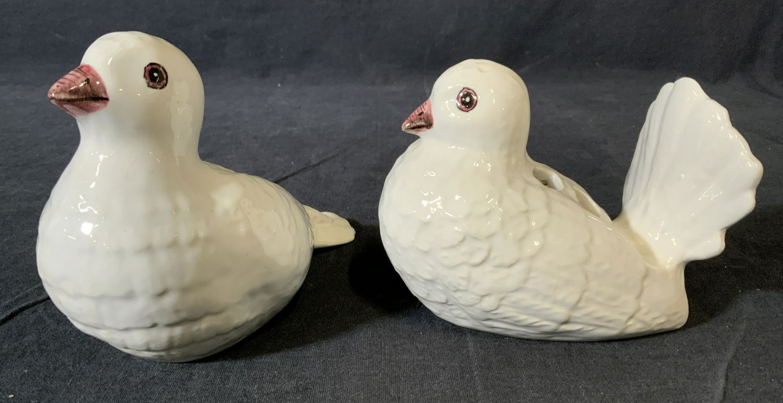 Pair Hand Painted Ceramic Flower Frogs, Italy (1 of 6)