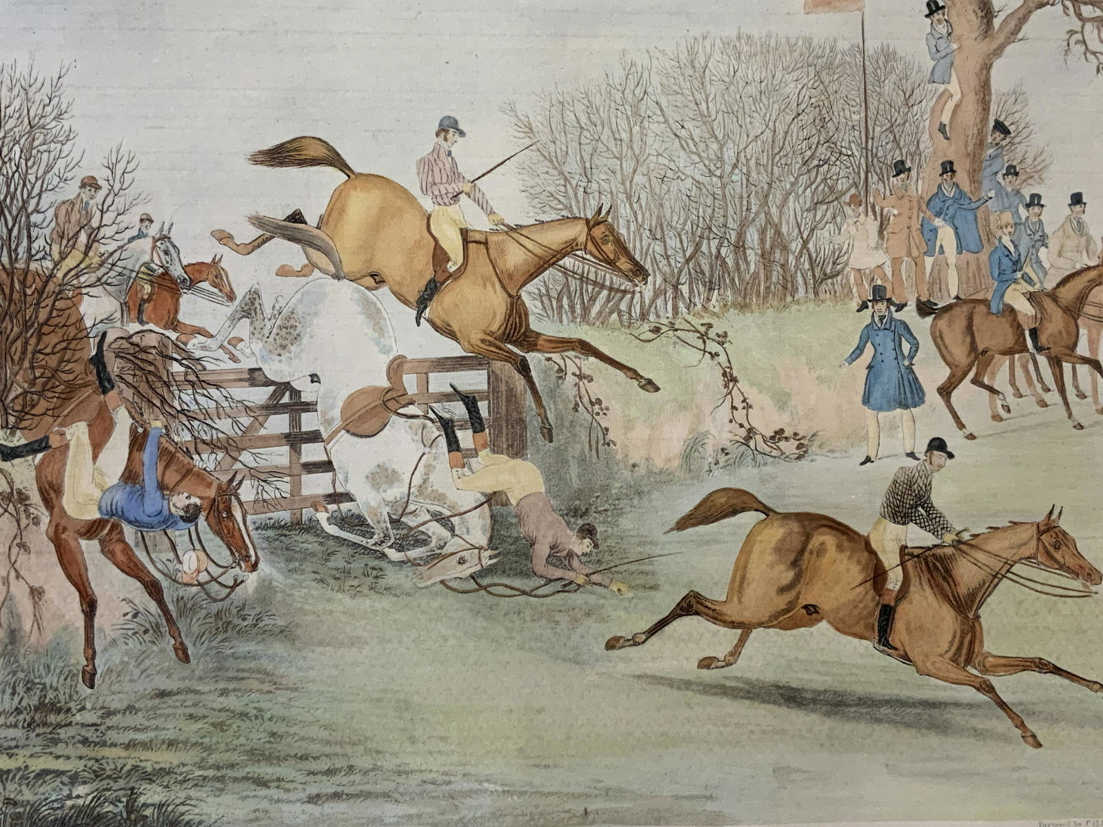 Framed Horse Racing Lithograph (1 of 9)