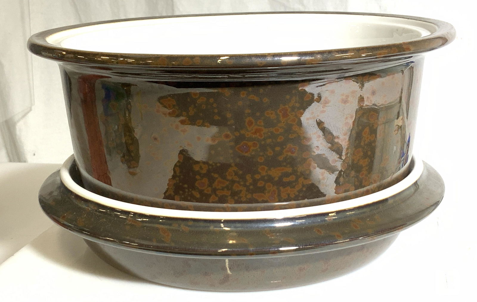 ROYAL COPENHAGEN Iridescent Ceramic Planter Pot (1 of 5)