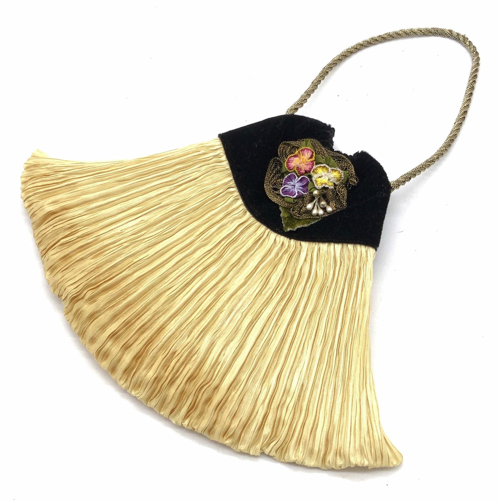 Vntg Floral Fabric Dancing Purse, Ladies Wristlet (1 of 7)