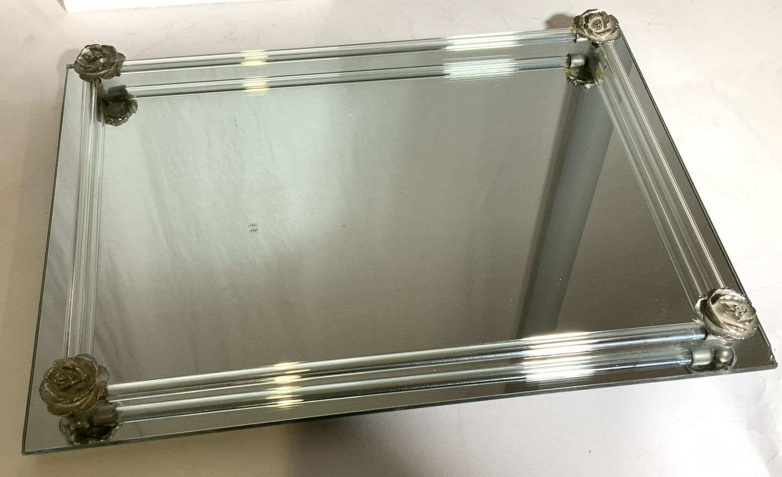 S. Browne & Co Mirror w Roses Vanity Tray (1 of 6)