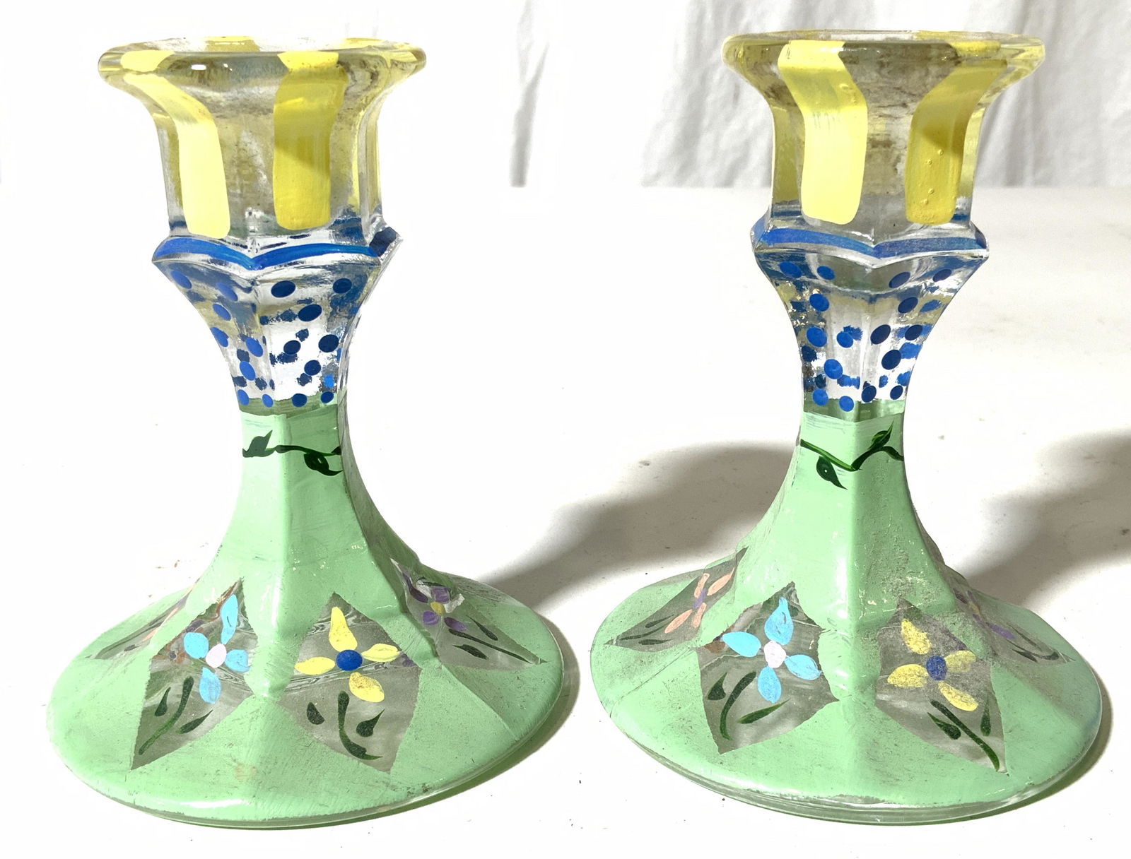 Lot 3 Art Glass Candlesticks (1 of 7)