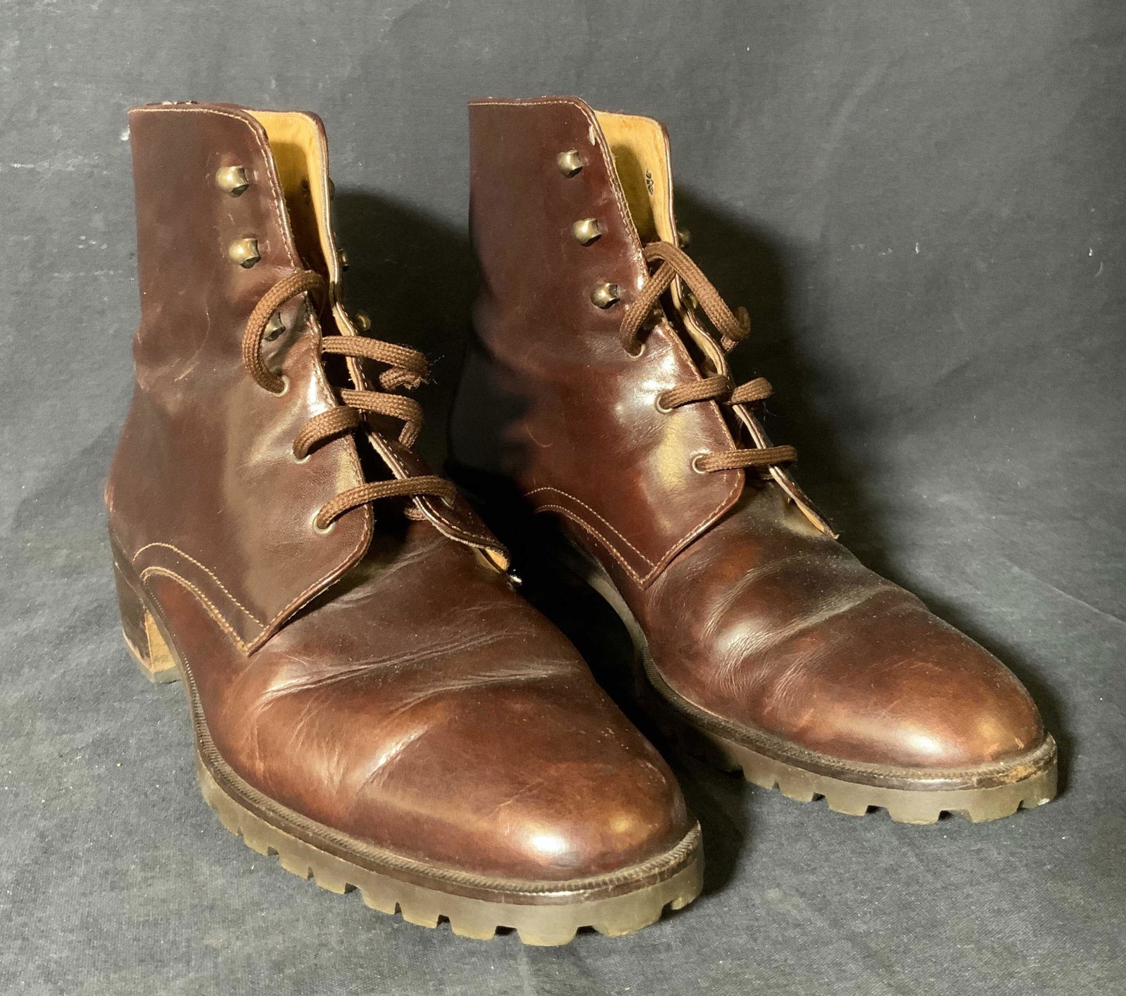 RALPH LAUREN Leather Gunstock Boots (1 of 7)