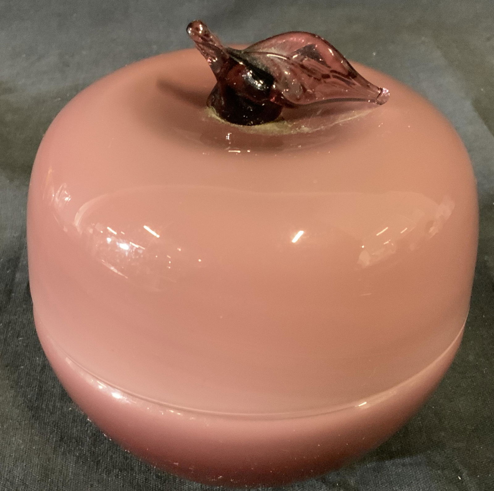 Art Glass Apple Shaped Lidded Vessel (1 of 6)