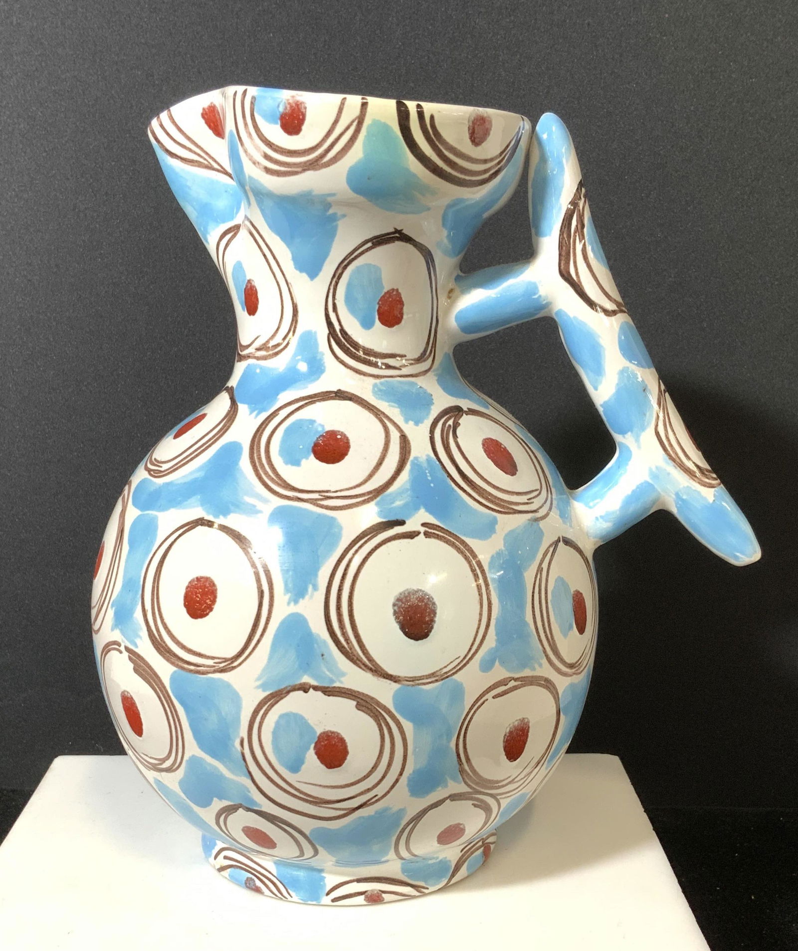 Hand Painted Ceramic pitcher, Italy (1 of 5)