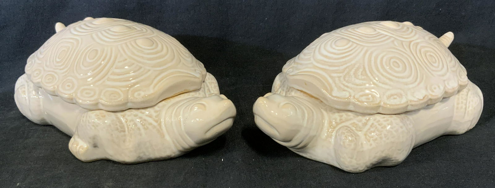 Pair Glazed Ceramic Turtle Dishes (1 of 5)