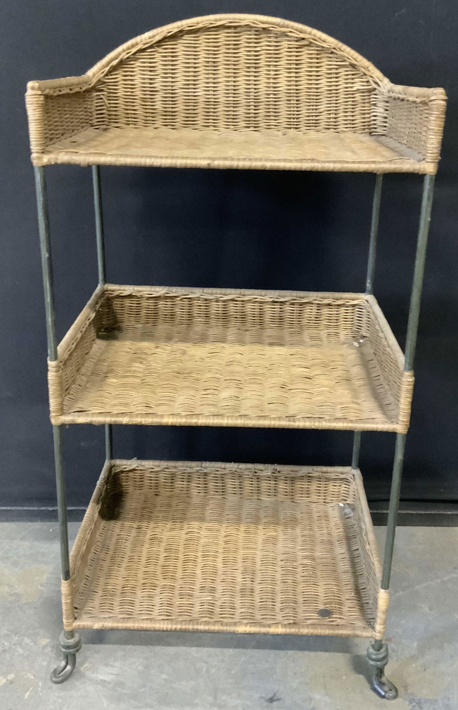 Multi Tier Wicker & Metal Shelves (1 of 5)