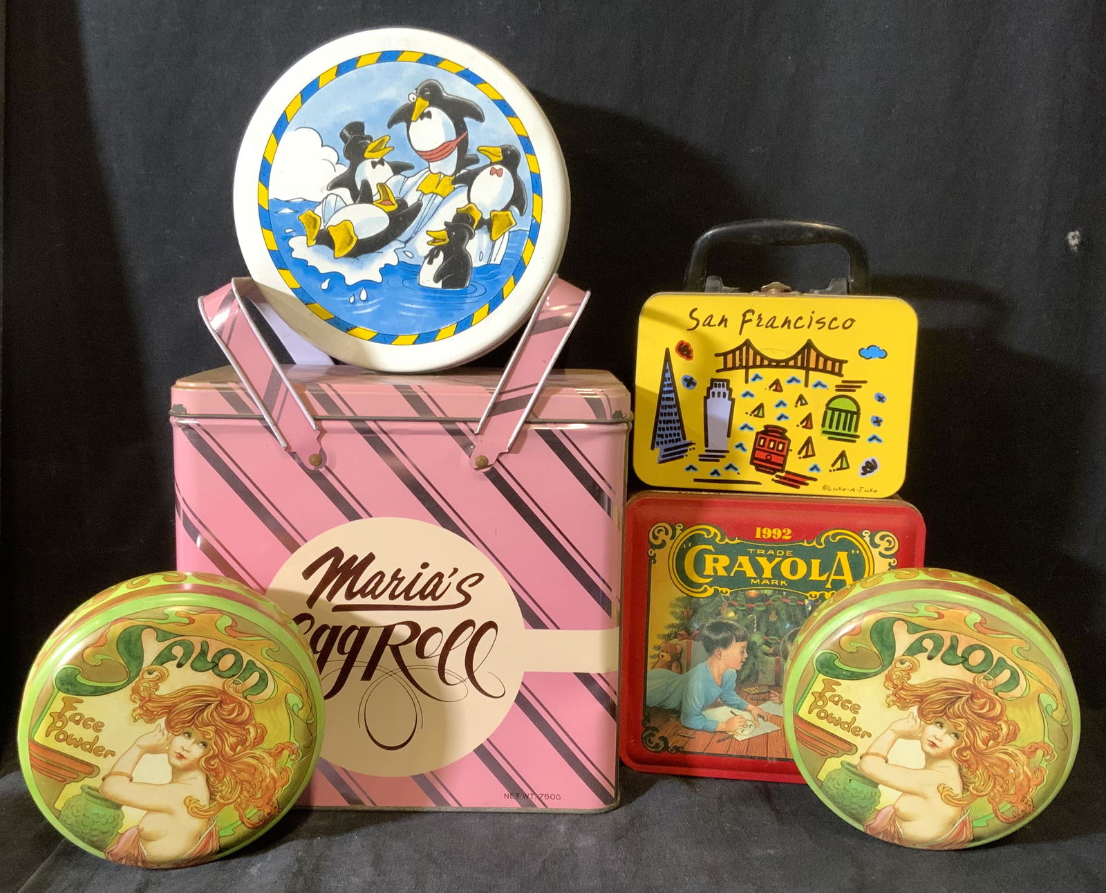 Lot 6 Assorted Metal Tins (1 of 8)