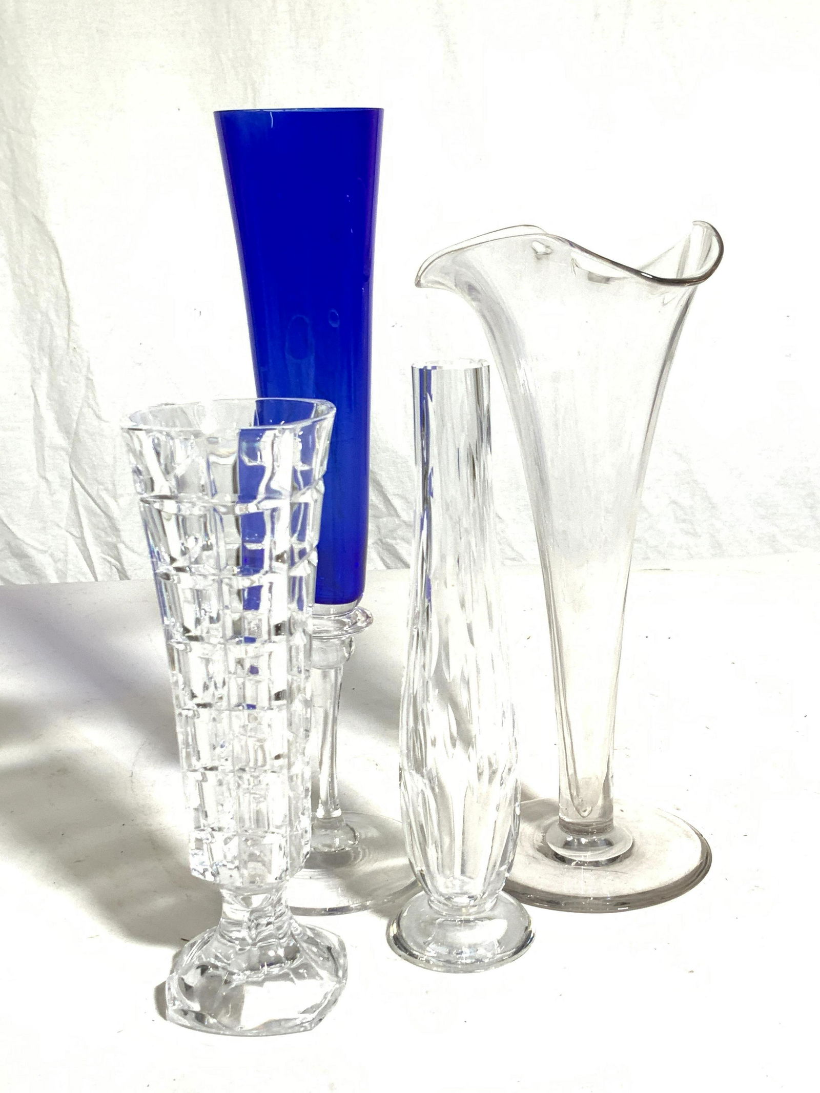 Lot 4 Signed Crystal, Glass Bud Vases (1 of 8)