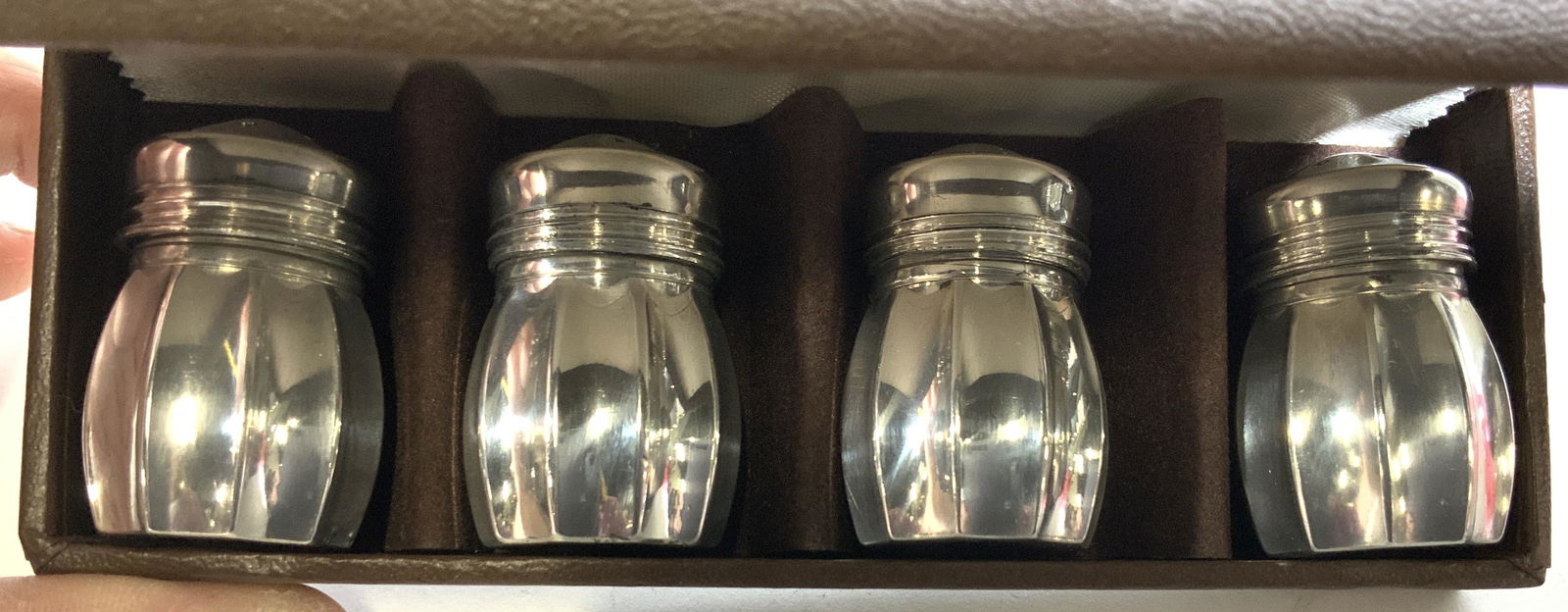 Boxed set Vintage Pewter Salt and Pepper Shakers (1 of 5)