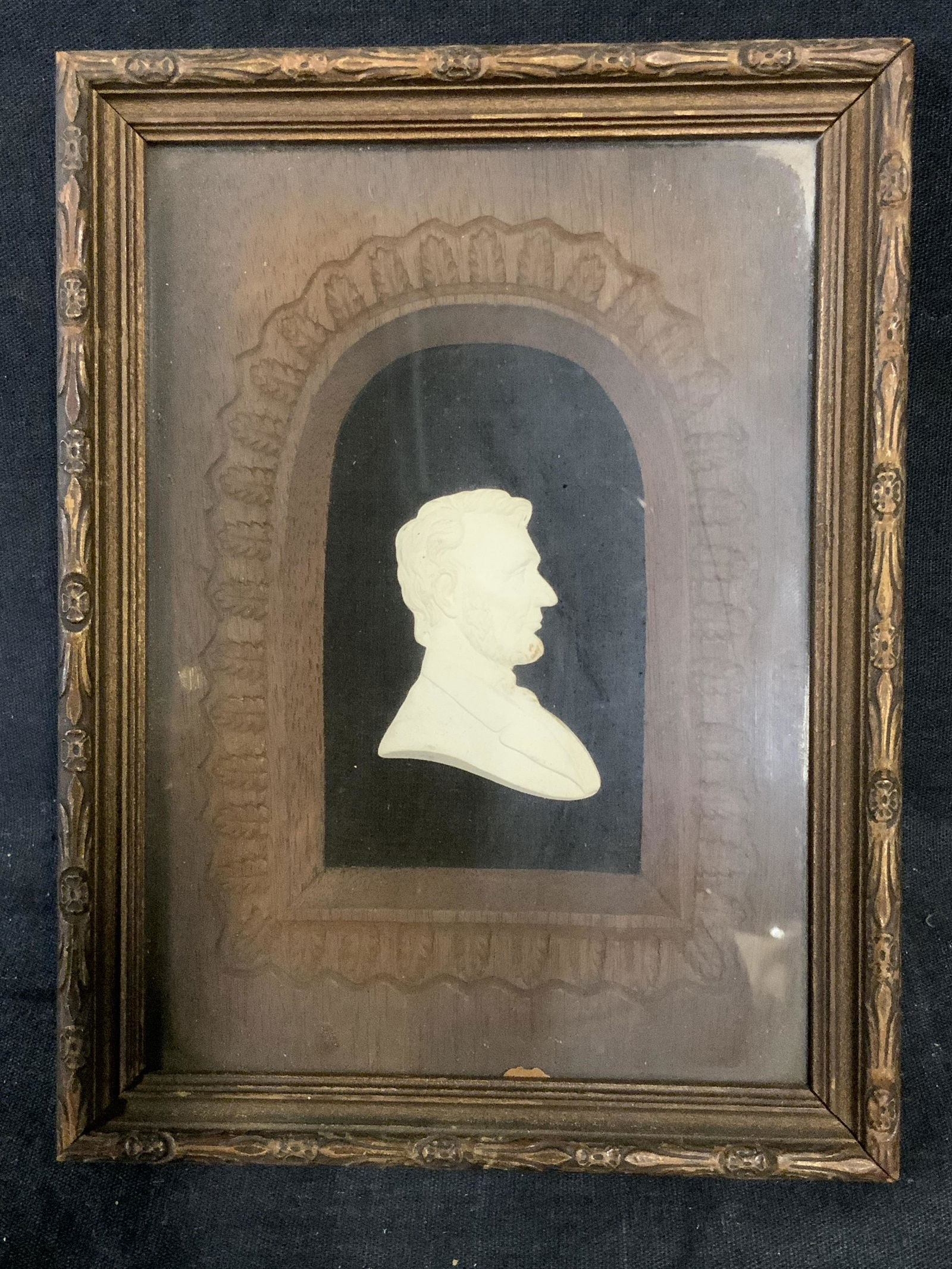 Framed Ceramic Relief of Abraham Lincoln (1 of 6)