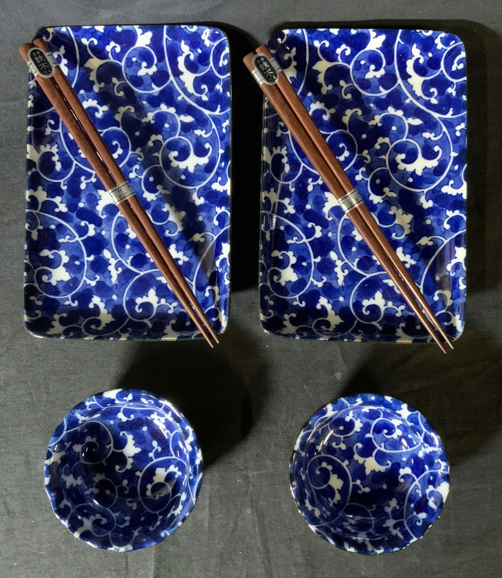 Set 6 MIYA JAPAN Ceramic Dishes & Chopsticks (1 of 5)
