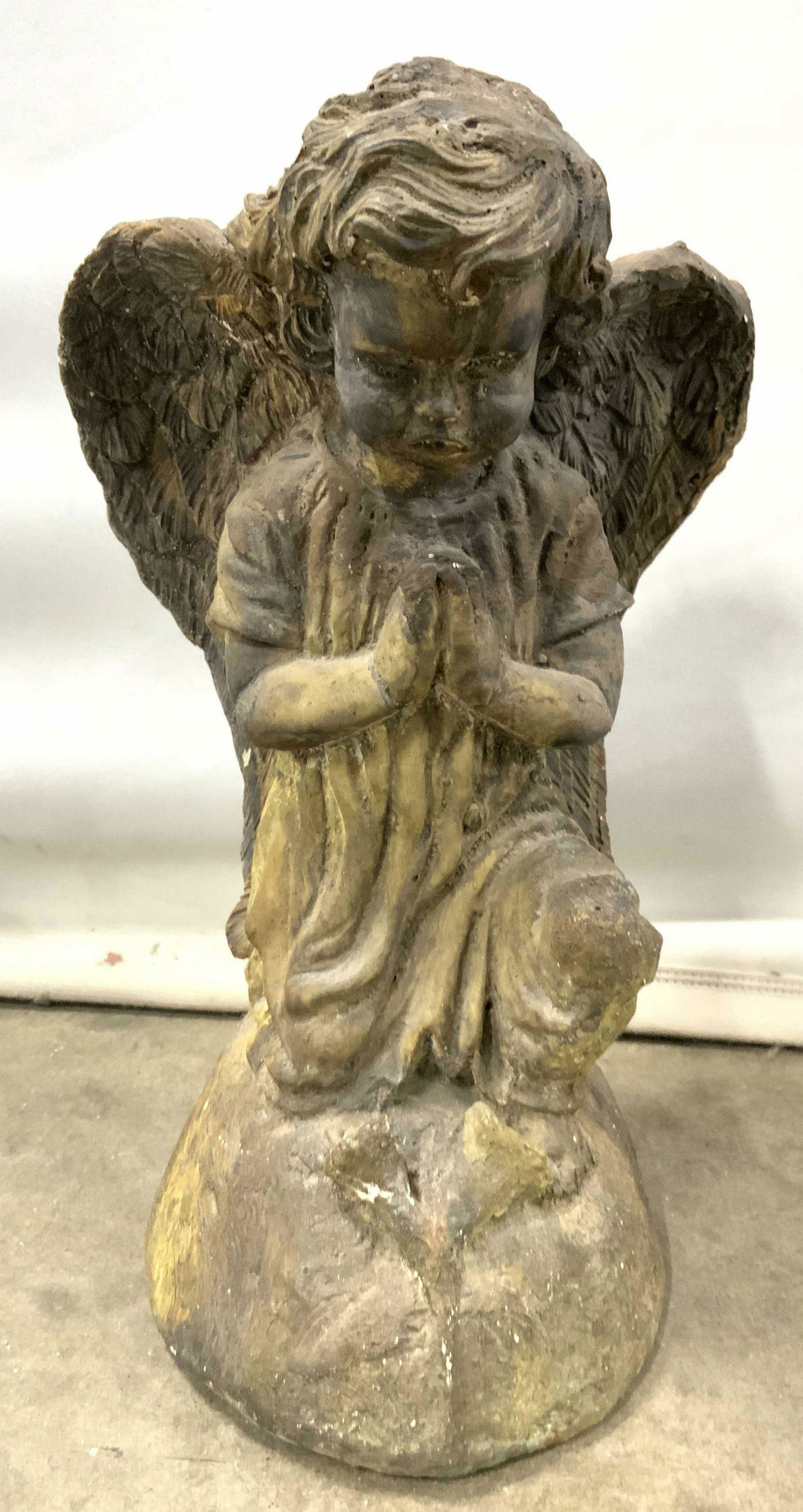Stone Composite Kneeling Angel Garden Statuary (1 of 8)