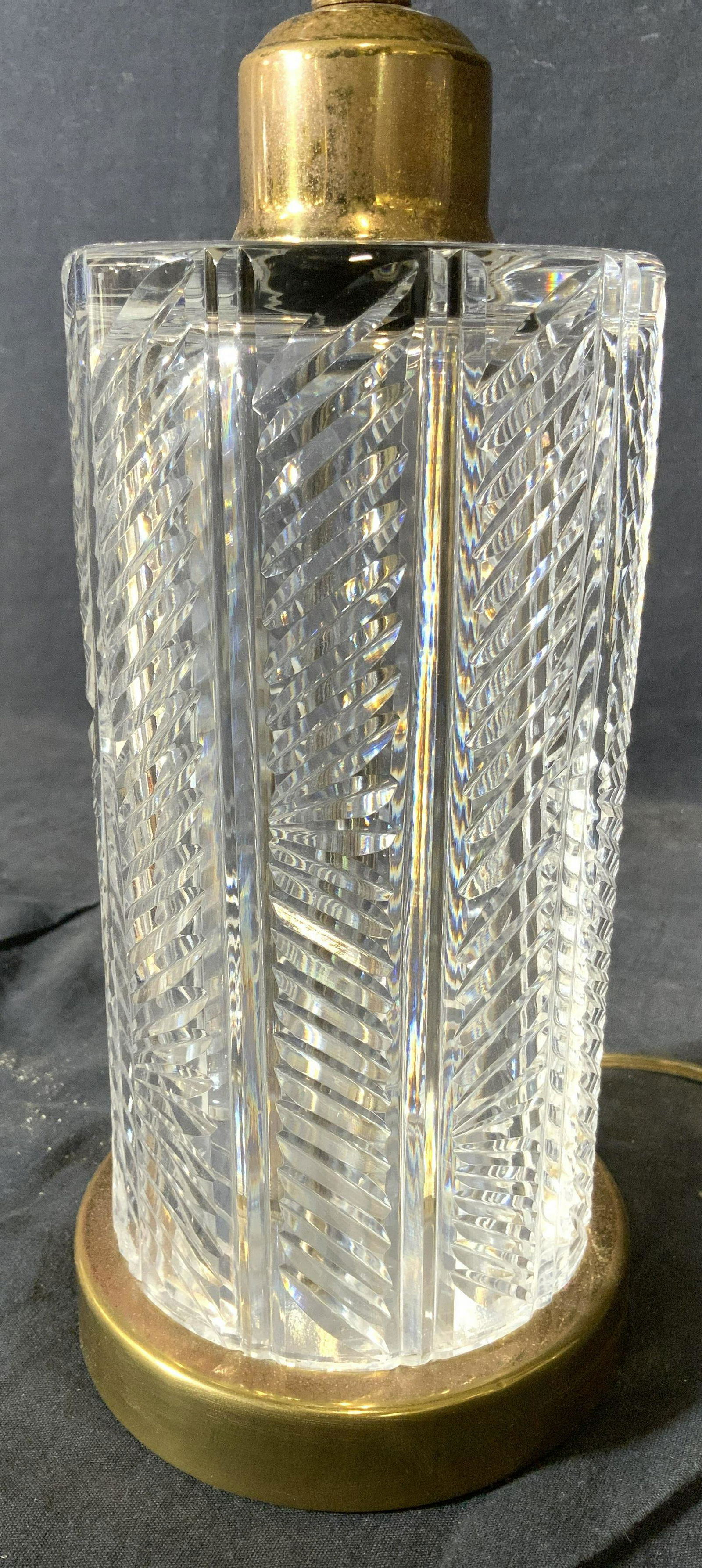 WATERFORD Cut Crystal Lamp W Shade (1 of 10)