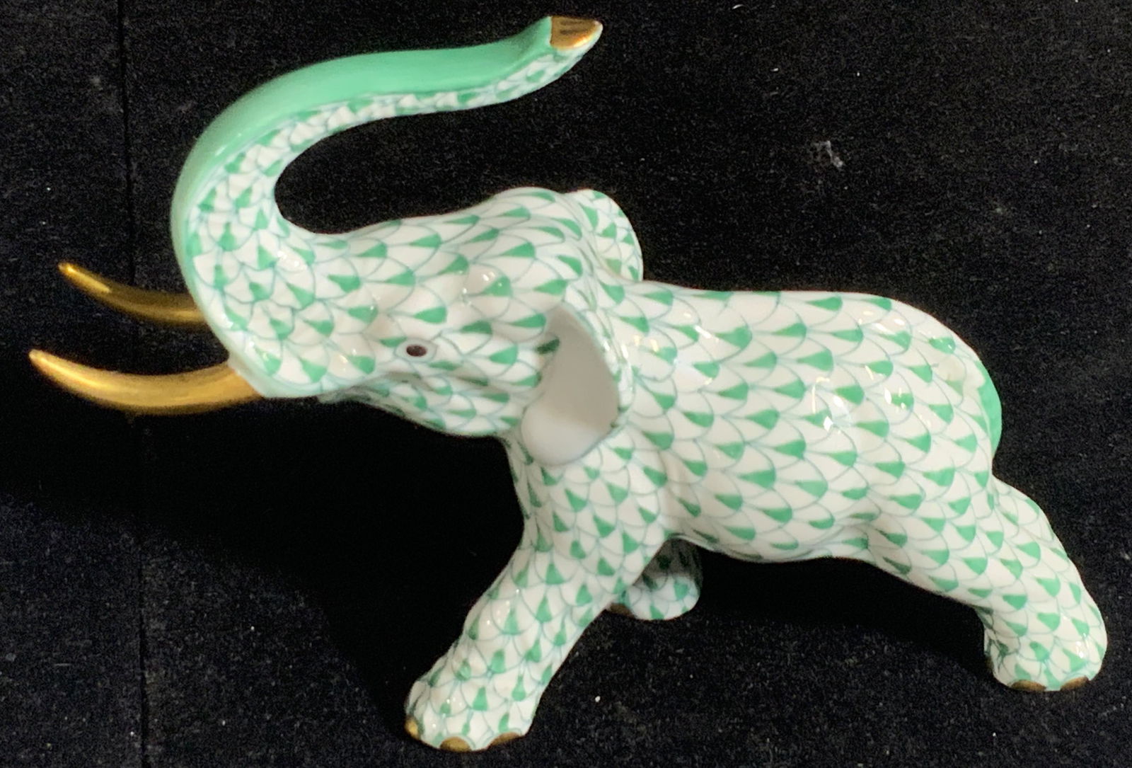 HEREND HUNGARY Signed Porcelain Elephant Figural (1 of 10)