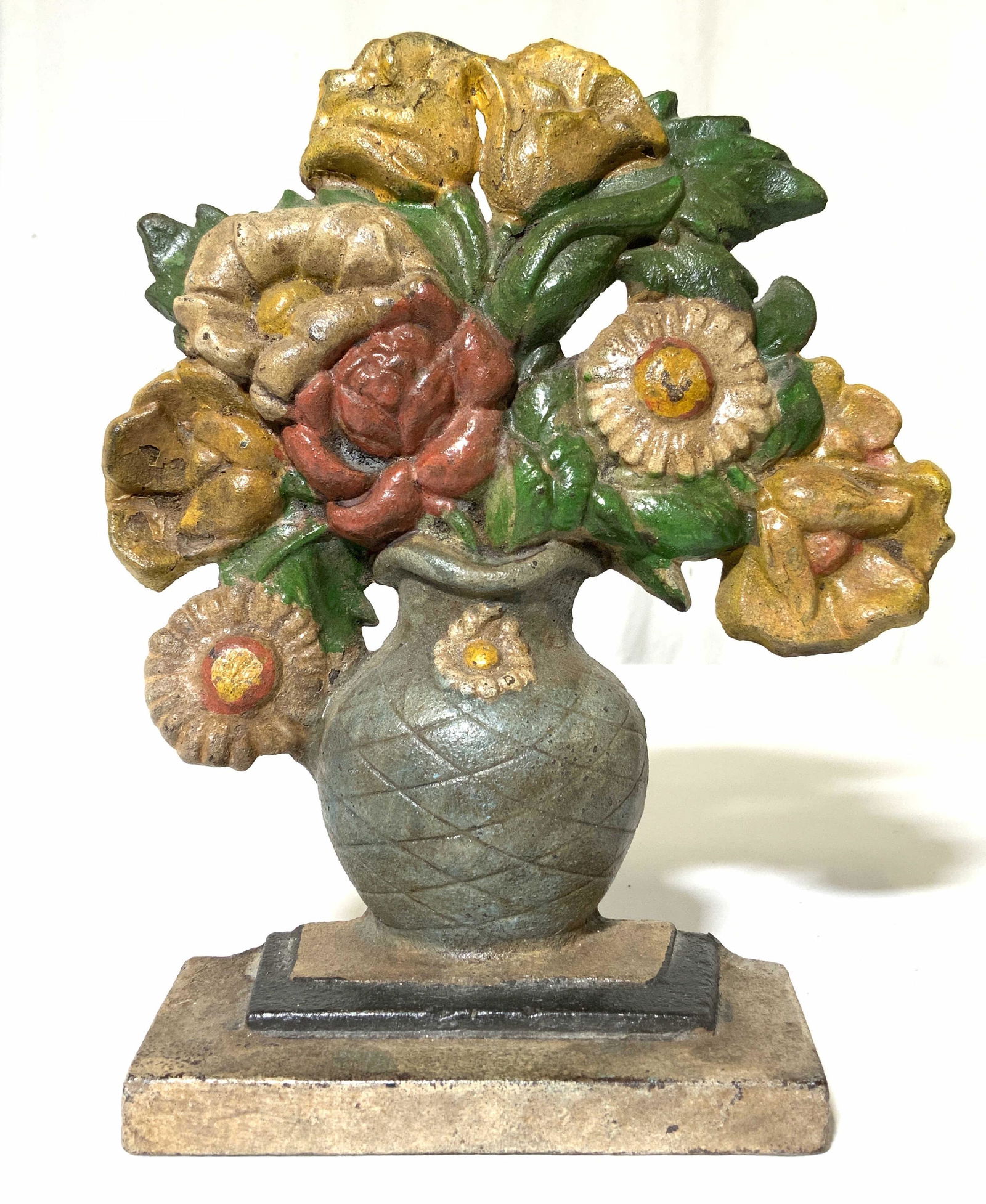 HUBLEY Antique Hand Painted Iron Door Stop (1 of 10)