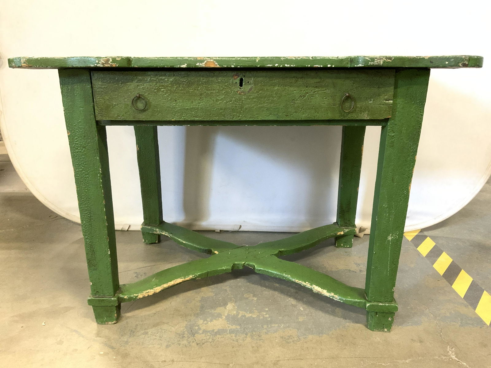 Antique Wooden Farm Work Table W Drawer (1 of 11)