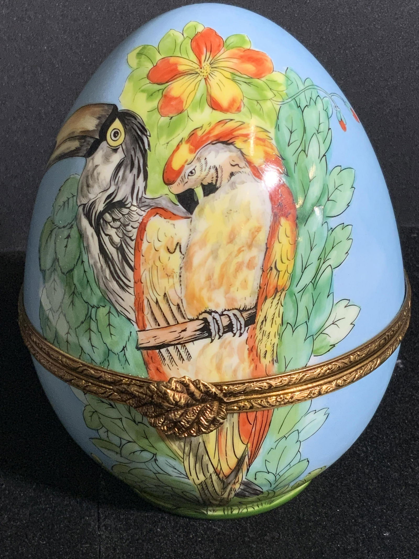 Oversized LIMOGES Porcelain Egg Form Trinket Box (1 of 13)