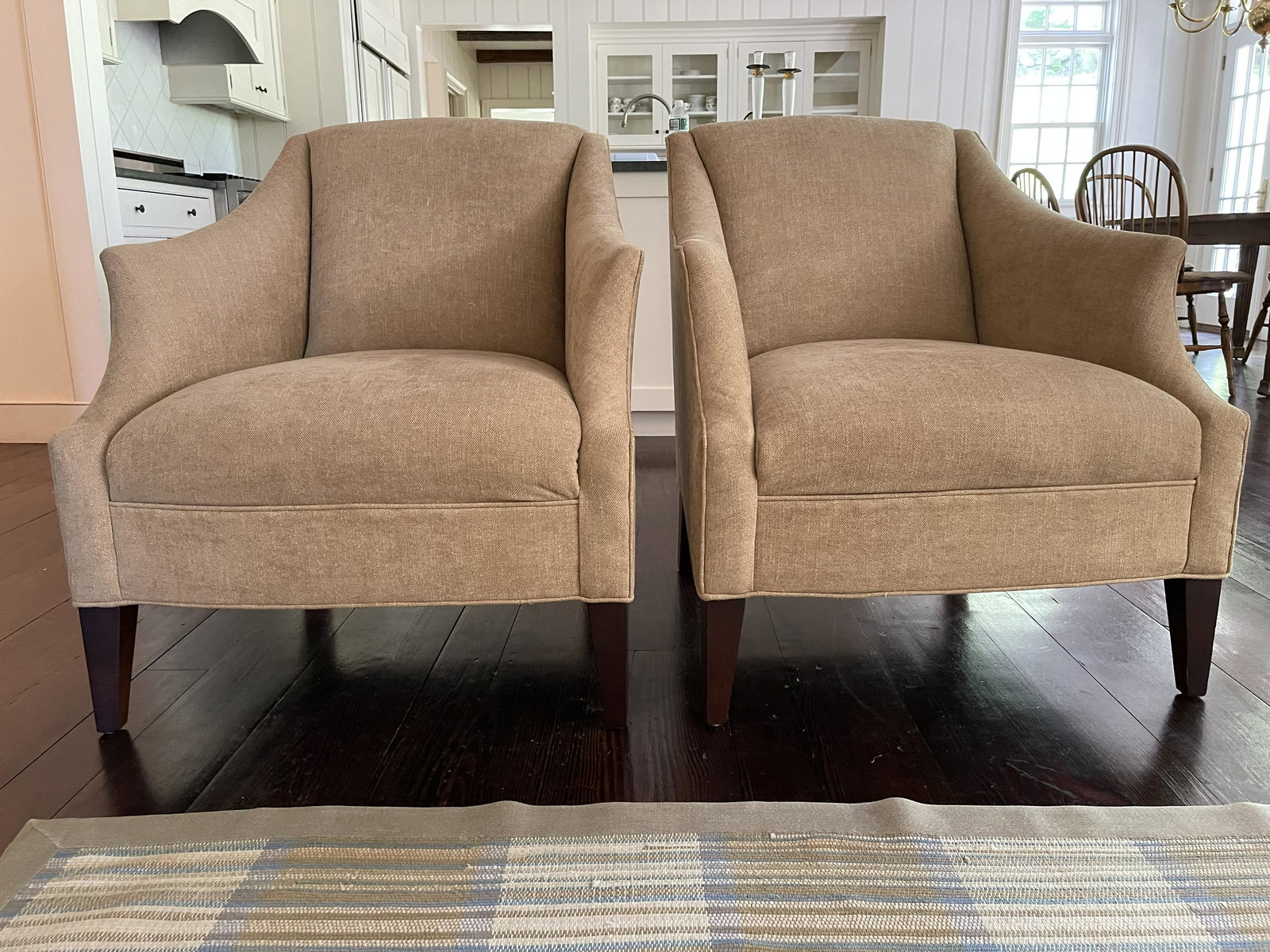 Pair Mitchell Gold DESIGNER Beige Arm Chairs (1 of 18)